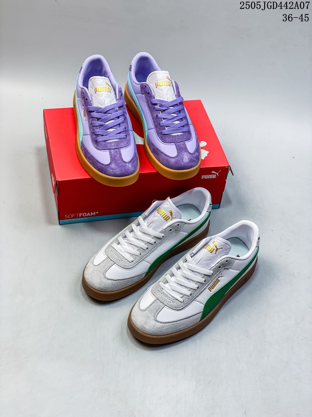 Puma Unisex Casual Sneakers Retro Classic T-Toe Design White Green & Purple 2 cmp i1746642700298 6100 0 0