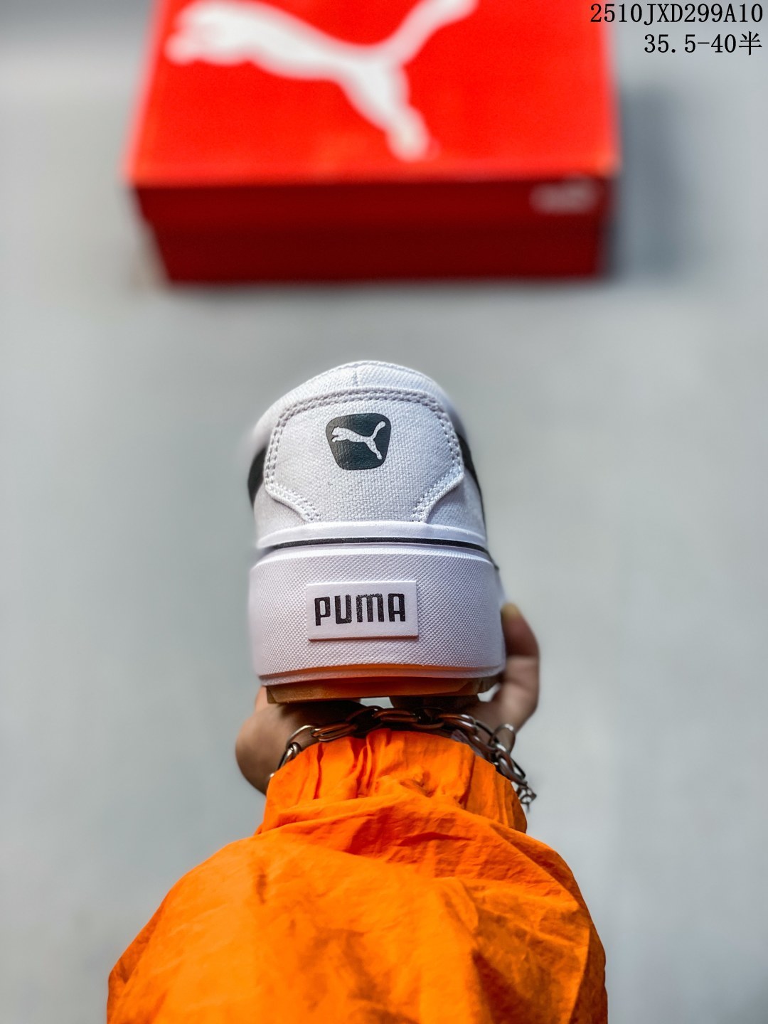 PUMA/彪马 💯女鞋真标半码制,采用透气帆布鞋面材质,搭载革新改良超轻Platform+舒适科技脚垫❗️锯齿厚底令女生一见倾心,宣美同款2021夏季新品❗️彪马Puma Kaia Platform 凯亚系列轻量化厚底松糕帆布休闲运动鞋 383804 类型:女鞋 编码:10JXD299A10