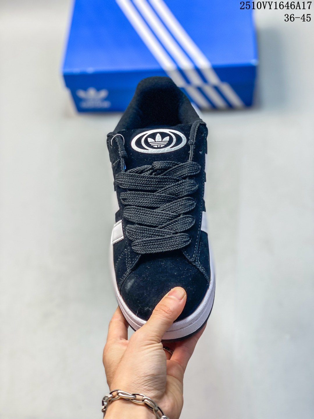 💰75 ✨Adidas originals Campus 00s 阿迪campus潮流复古休闲板鞋🔥adidas Campus系列，生生不息的经典之作⚡️初次问世于篮球赛场，后破圈而出，摇身一变成为跨界宠儿✅这款Campus 00s千禧风经典鞋，一反原作设计理念，在校园风配色之上加入曲线元素，通过比例调整呈现个性风格，独具匠心🌟渐变色绒面革鞋面，搭配细腻的米白色中底，与Campus经典风格一脉相承🈴️部分采用再生材料，来自边角余料和消费后废旧衣物等废弃物，旨在减少生产原生材料对环境的影响‼️ 货号：GY6434 Size：36 36⅔ 37⅓ 38 38⅔ 39⅓ 40 40⅔ 41⅓ 42 42⅔ 43⅓ 44 45 编码：10VY1646A17