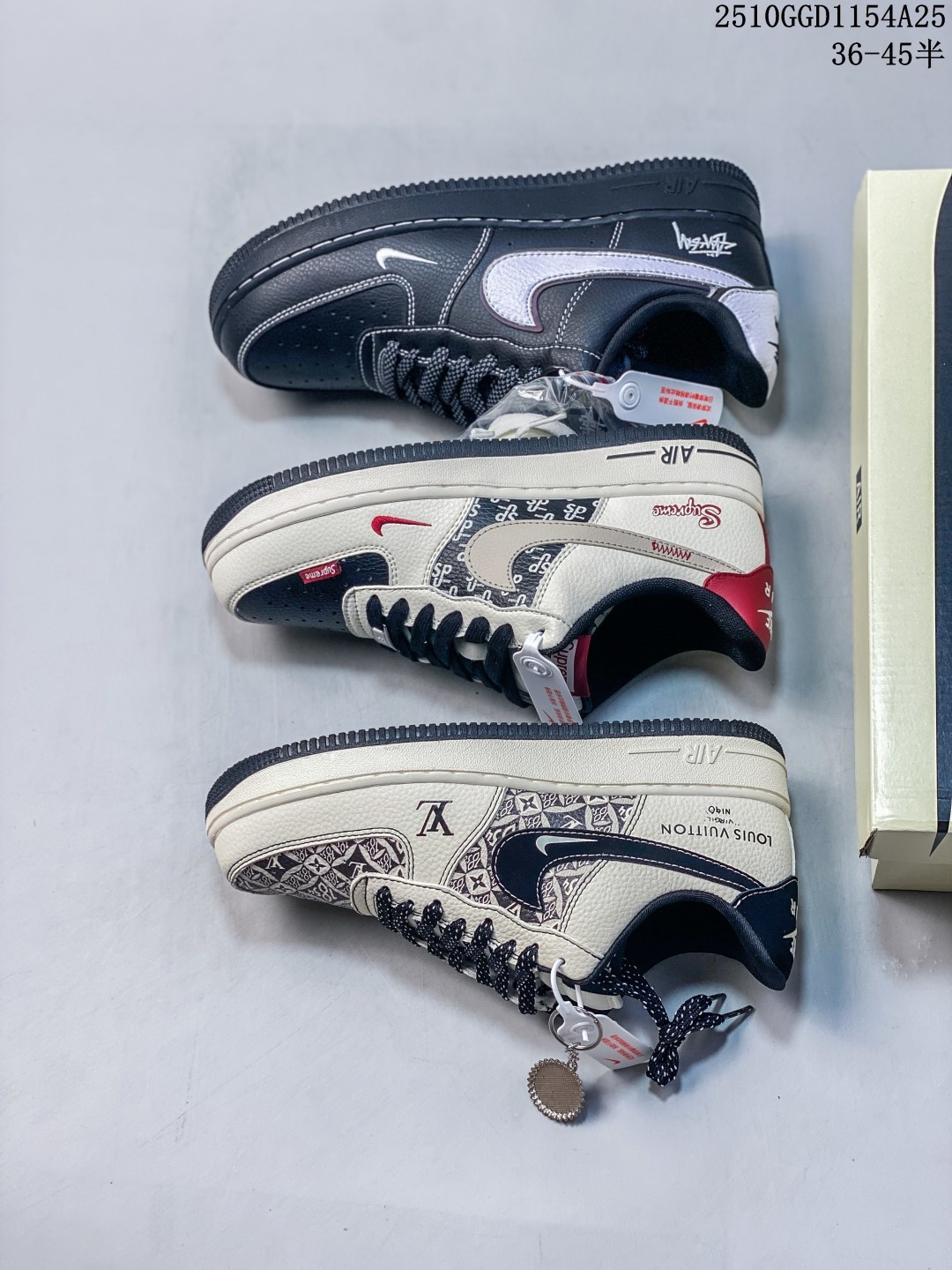 🈴️ 💰280。纯原
海外限量发售！NIke Air Force 1 '07 Low “斯图西联名——黑白满天星”空军一号 低帮 运动鞋 休闲鞋 折边针车 工艺难度大 原楦头原纸板 原装鞋盒 定制五金配件 内置全掌气垫 原厂鞋底 
货号：DD1982-317
Size：36 36.5 37.5 38 38.5 39 40 40.5 41 42 42.5 43 44 44.5 45
10GGD1154A25