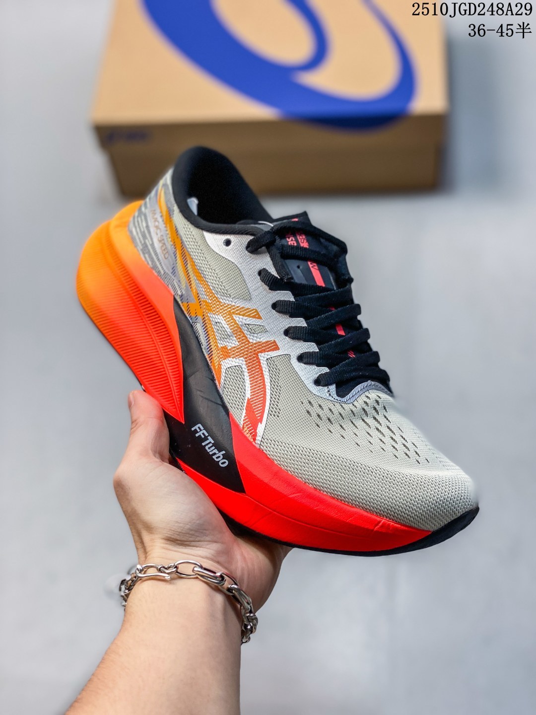 公司级 ASICS MAGIC SPEED 4 cp 碳板 时尚 织物减震 低帮 FLYTEFOAM 竞速训练长跑跑步鞋 男款 10JGD248A29