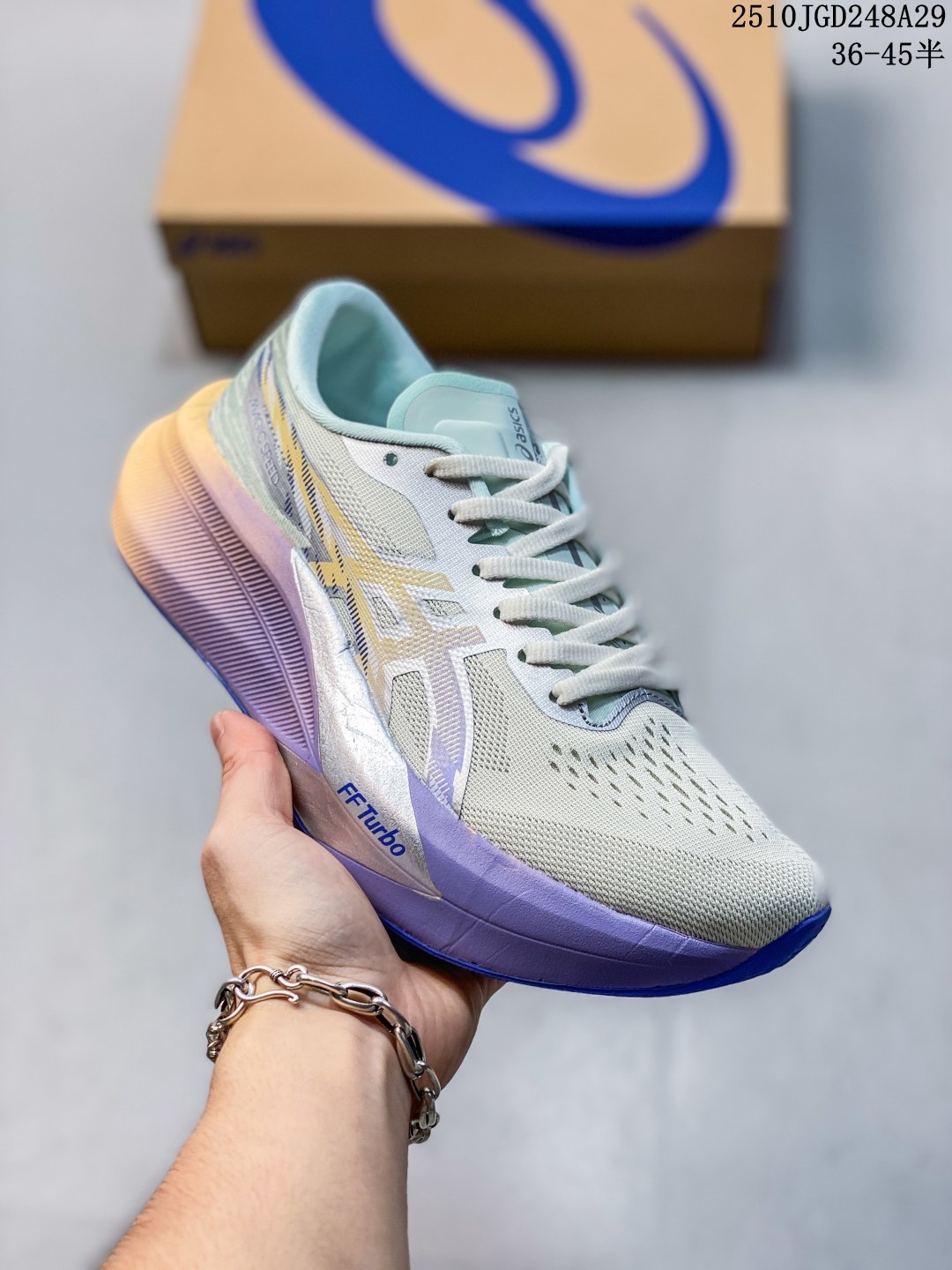 公司级 ASICS MAGIC SPEED 4 cp 碳板 时尚 织物减震 低帮 FLYTEFOAM 竞速训练长跑跑步鞋 男款 10JGD248A29