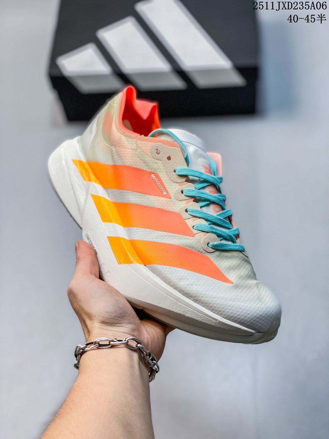 公司级✅Adidas Adizero Adios Pro 4 M马拉松飞线贾卡轻质透气休闲运动跑步鞋 采用双层透气网纱 Flywire动态飞线绑缚鞋面材质 内置Zoom小气垫装置 货号:JQ1241 ID:JKD101-ADH 11JXD235A06