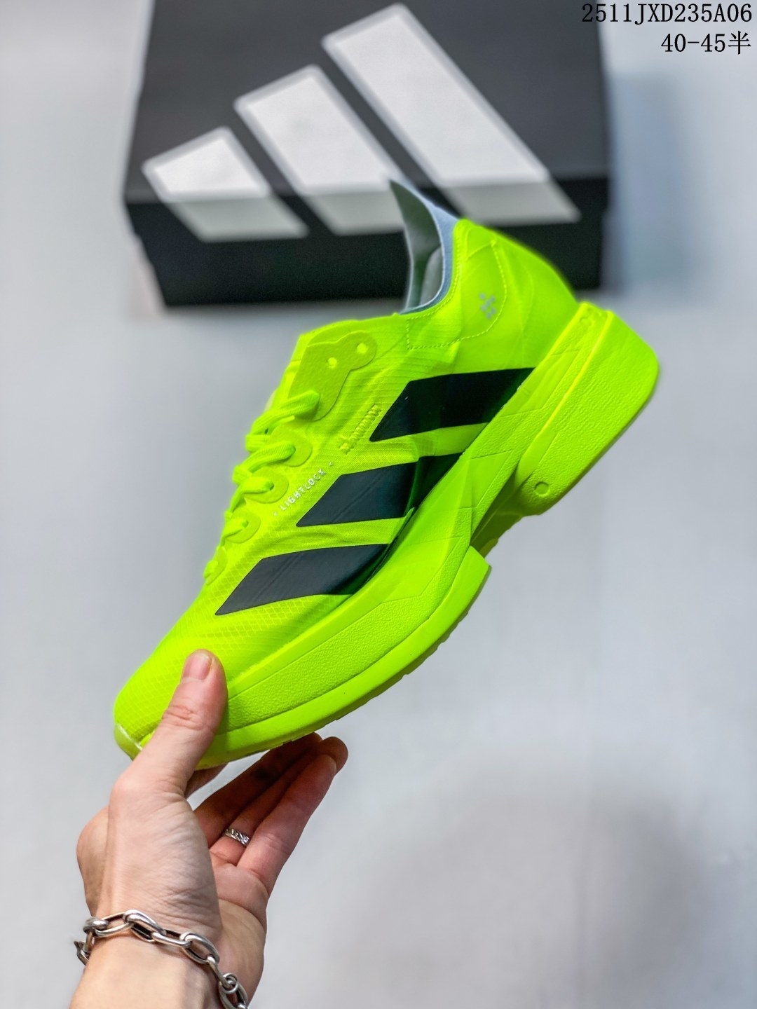 公司级✅Adidas Adizero Adios Pro 4 M马拉松飞线贾卡轻质透气休闲运动跑步鞋 采用双层透气网纱 Flywire动态飞线绑缚鞋面材质 内置Zoom小气垫装置 货号:JQ1241 ID:JKD101-ADH 11JXD235A06