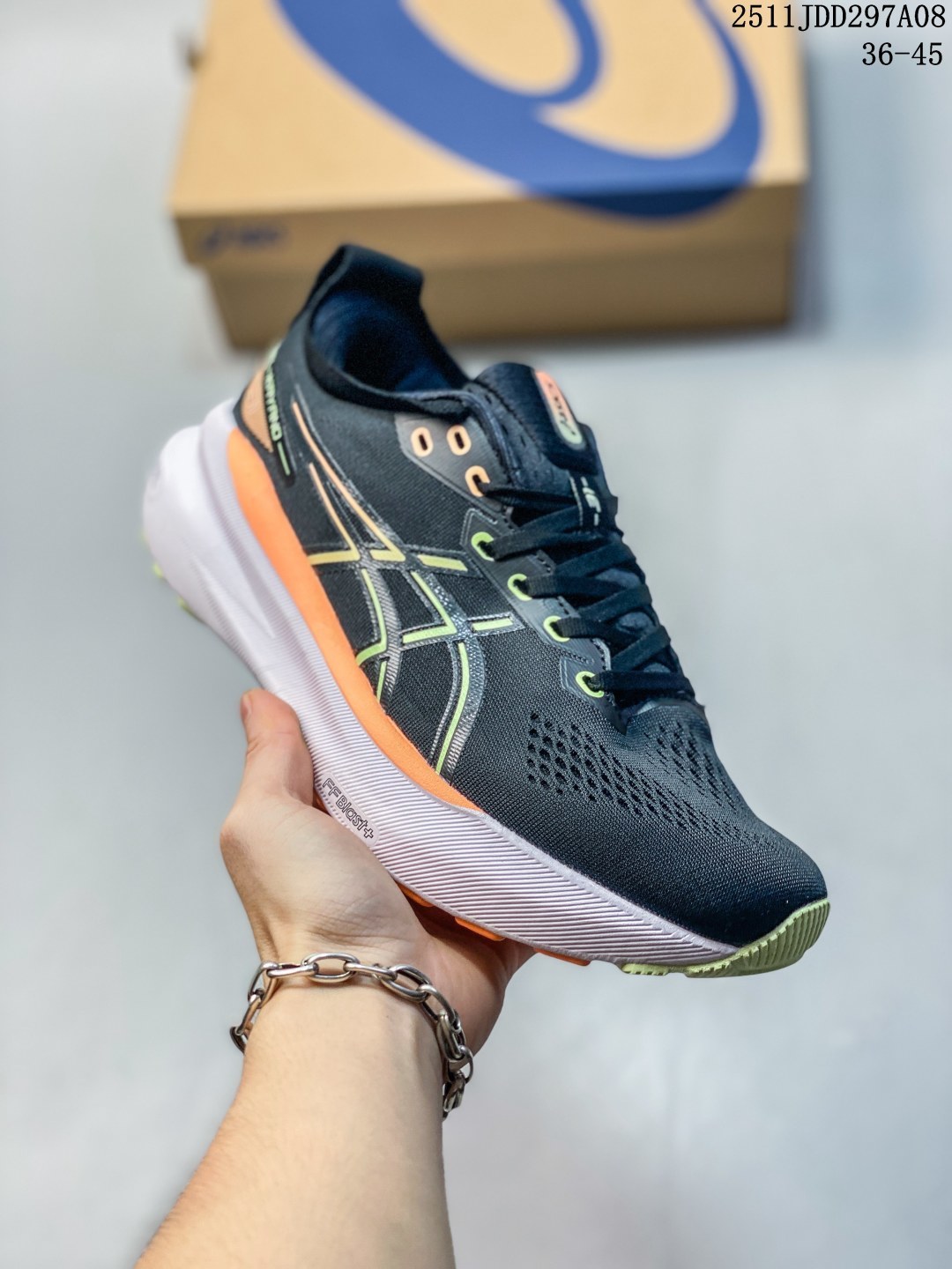 💰100
Asics/亚瑟士   男女鞋，全新原装数据开发人体工学一体式轻质贾卡双层编织鞋面,针织高弹性鞋舌+贴合感鞋领结构，内嵌独家原装真 PureGel缓震胶 配置原装数据开发双层FF BLAST PLUS ECO中底环保材质、带4D引导系统，原厂配比AHAR橡胶底部,兼顾抓地及耐久性底片❗️稳定系跑鞋之王,日本专业跑鞋品牌-亚瑟士/Asics Gel-Kayano 31 卡亚诺31代低帮专业有氧超轻量休闲运动全能慢跑鞋 

类型：男女鞋
码数：36 37 38 39 40 41 42 43 44 45
编码：251031315.924
11JDD297A08