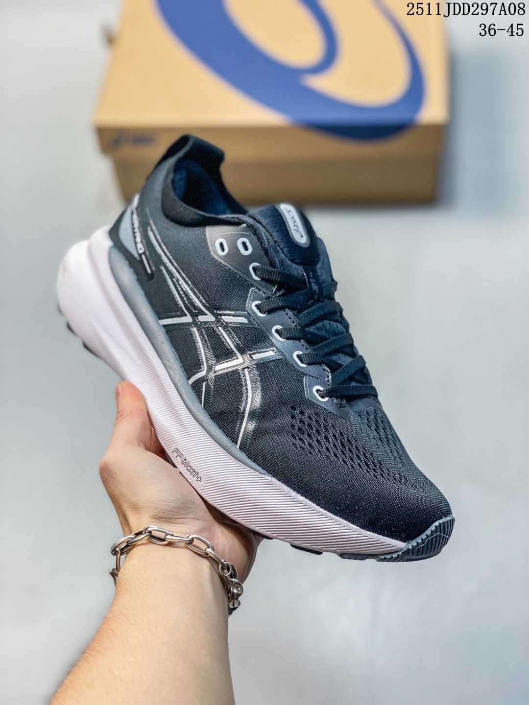 💰100
Asics/亚瑟士   男女鞋，全新原装数据开发人体工学一体式轻质贾卡双层编织鞋面,针织高弹性鞋舌+贴合感鞋领结构，内嵌独家原装真 PureGel缓震胶 配置原装数据开发双层FF BLAST PLUS ECO中底环保材质、带4D引导系统，原厂配比AHAR橡胶底部,兼顾抓地及耐久性底片❗️稳定系跑鞋之王,日本专业跑鞋品牌-亚瑟士/Asics Gel-Kayano 31 卡亚诺31代低帮专业有氧超轻量休闲运动全能慢跑鞋 

类型：男女鞋
码数：36 37 38 39 40 41 42 43 44 45
编码：251031315.924
11JDD297A08