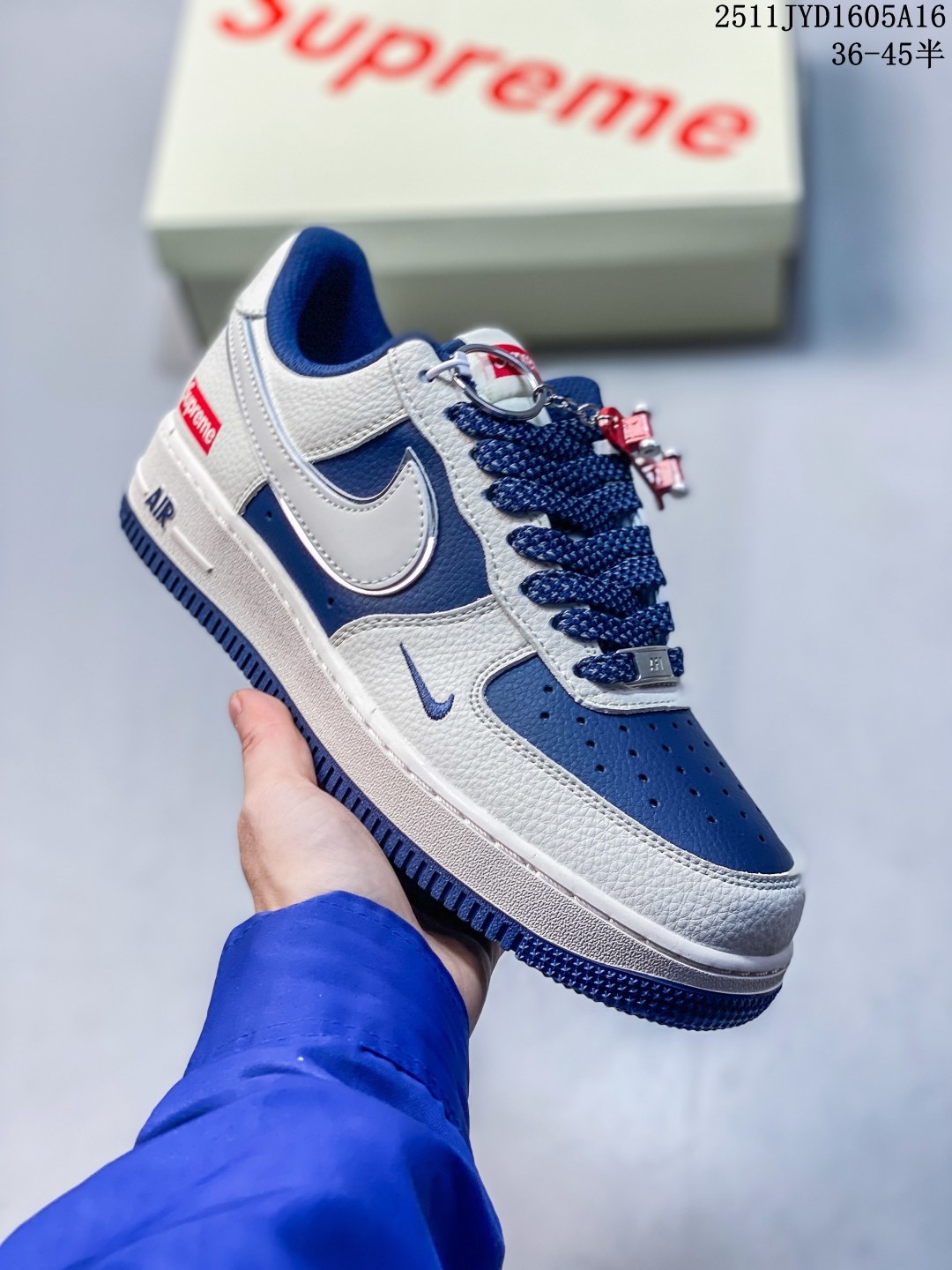 海外爆款限量发售!公司级Nike Air Force 1 '07 Low “Supreme联名——米灰水晶底”空军一号 高端定制 低帮 运动鞋 休闲鞋 折边针车 工艺难度大 原楦头原纸板 原装鞋盒 定制五金配件 内置全掌气垫 原厂鞋底 货号:HH7518-077 JYD1605A16