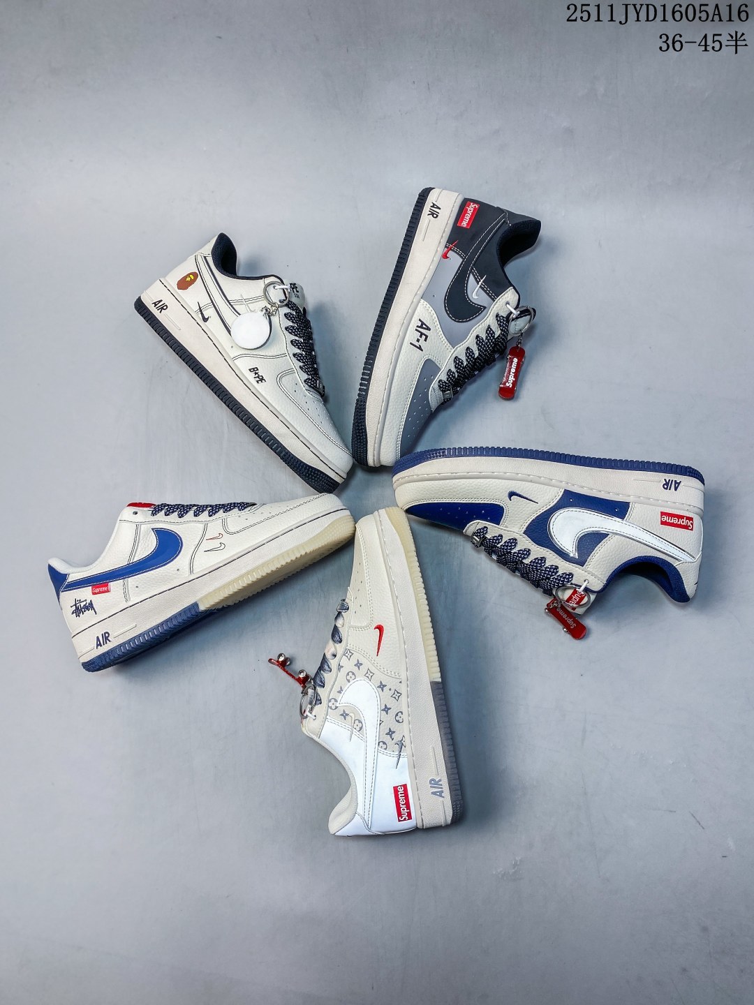 海外爆款限量发售!公司级Nike Air Force 1 '07 Low “Supreme联名——米灰水晶底”空军一号 高端定制 低帮 运动鞋 休闲鞋 折边针车 工艺难度大 原楦头原纸板 原装鞋盒 定制五金配件 内置全掌气垫 原厂鞋底 货号:HH7518-077 JYD1605A16