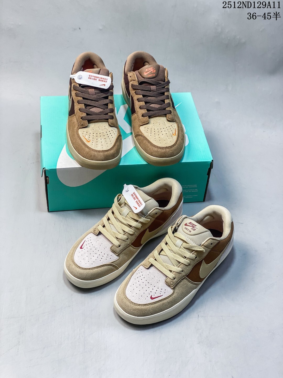 🈴️💰110
✅Nike SB Force 58 百搭单品
是一款将前沿创新带入街头的单品，它具有硫化杯底，具有出色的耐用性和灵活性。使用帆布和绒面革，在饰面上放置通风口，它自始至终都融入了传统篮球风格，此次配色迎入，小闪电和芝加哥的风格，重新打造鞋款
货号：DH7505 101
尺码：如图所示
编码：555ND1208
12ND129A11
