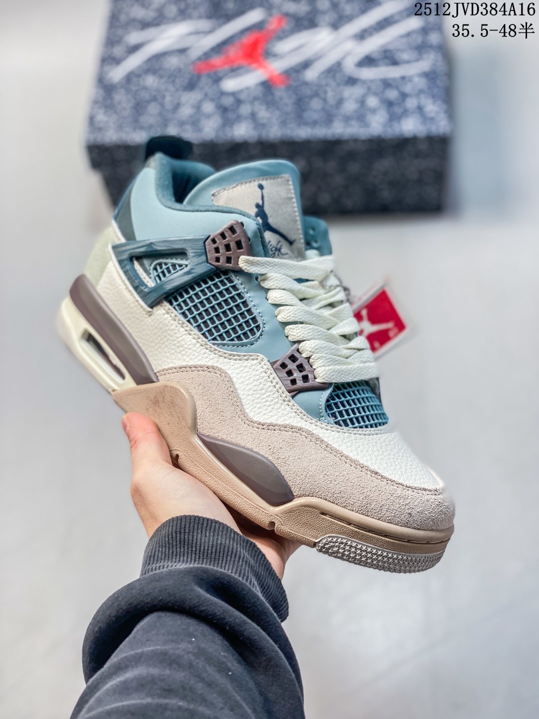 【公司级】鬼佬订单 独家私模 开发至48码 耐克 Nike Air Jordan 4 Retro OG迈克尔·乔丹AJ4代乔4 低帮复古休闲运动文化篮球鞋.秉承轻量化的速度型篮球鞋设计思想完成设计,降低重量的同时提升舒适度,中底延续前作使用了分离式后掌可视化 Air Sole气垫.鞋带孔和后跟鞋提以籃网为造型灵感,将篮球运动巧妙融入到鞋款的设计之中,使鞋身整体富有流动性、节奏感和优雅气质. 含半码 12JVD384A16