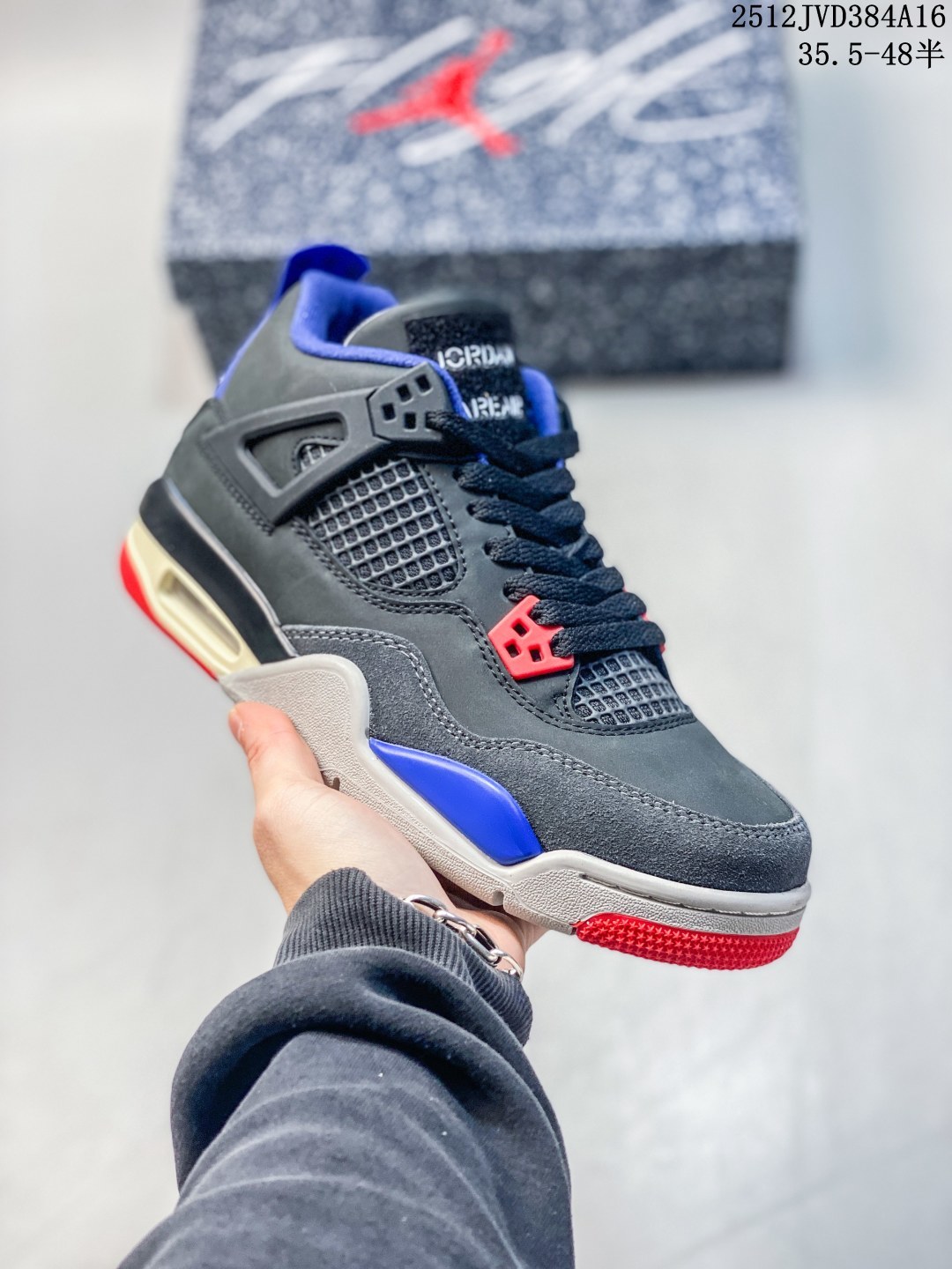 【公司级】鬼佬订单 独家私模 开发至48码 耐克 Nike Air Jordan 4 Retro OG迈克尔·乔丹AJ4代乔4 低帮复古休闲运动文化篮球鞋.秉承轻量化的速度型篮球鞋设计思想完成设计,降低重量的同时提升舒适度,中底延续前作使用了分离式后掌可视化 Air Sole气垫.鞋带孔和后跟鞋提以籃网为造型灵感,将篮球运动巧妙融入到鞋款的设计之中,使鞋身整体富有流动性、节奏感和优雅气质. 含半码 12JVD384A16