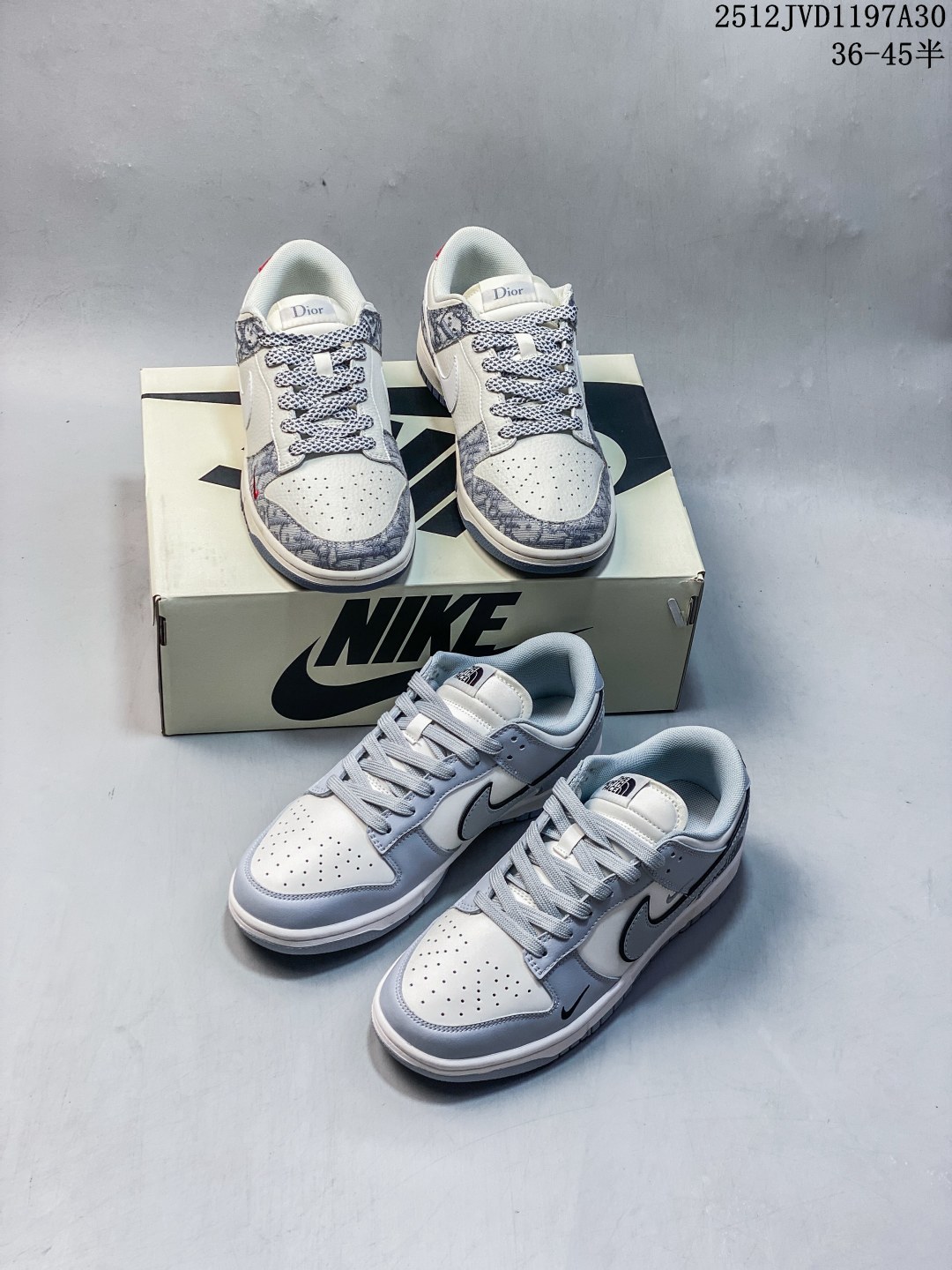 🈴️💰190
The North Face x Nike Dunk Low 三勾浅灰
此款主张打破传统的工业化流水线设计限制，以Made by ideas的超级创意为理念，集结众多潮流设计师，结合时下最ing潮流风尚，为潮流爱好者打造彰品自我的专属潮品。同时尊重每个年轻人对于潮流的理解与选择，主张“让每个年轻人塑造自己的潮流”。
货号: CS1688-123
Size: 36 36.5 37.5 38 38.5 39 40 40.5 41 42 42.5 43 44 44.5 45
12JVD1197A30