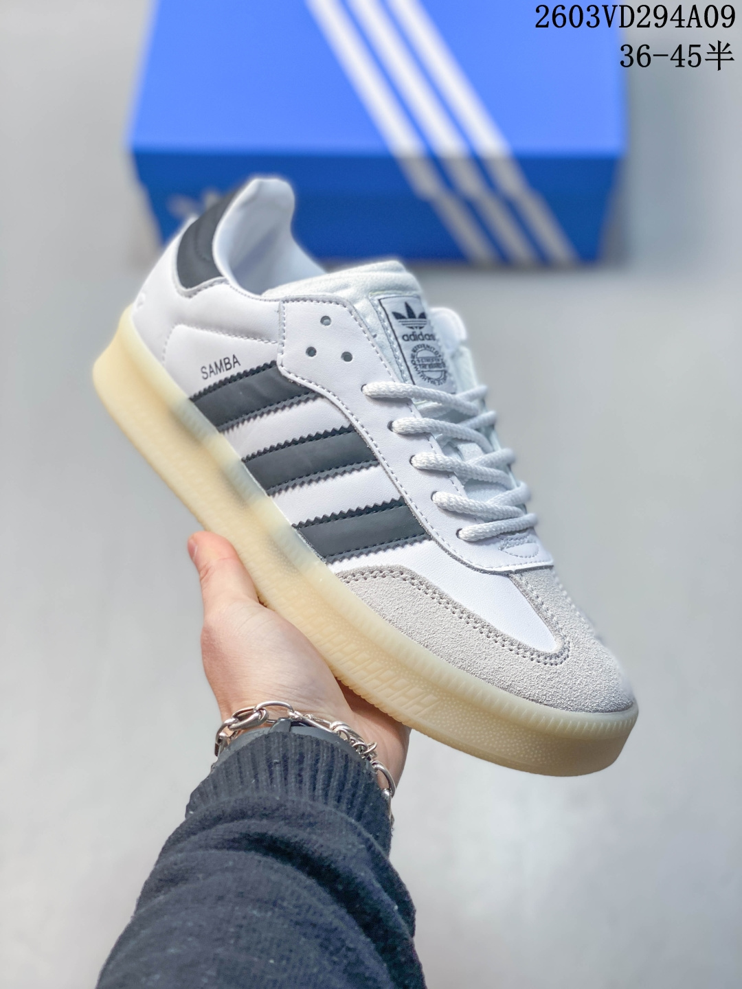真标✅Adidas Originals Sambae 厚底桑巴舞系列阿迪达斯 三叶草 绅士德训足球风百搭低帮休闲运动板鞋 货号:IH8643 ID:DRD129-JDJ 03VD294A09