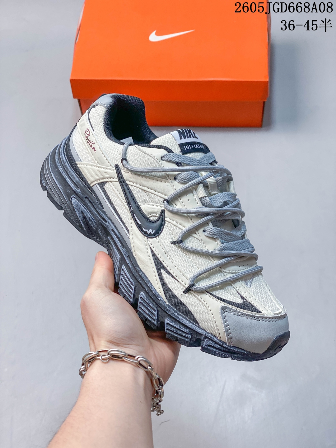 【定制球鞋】 Nike Initiator 复古做旧潮酷百搭工装机能城市美拉德情人减震防滑耐磨防水透气 低帮 休闲城市通勤跑步鞋 男女同款 米色 05JGD668A08