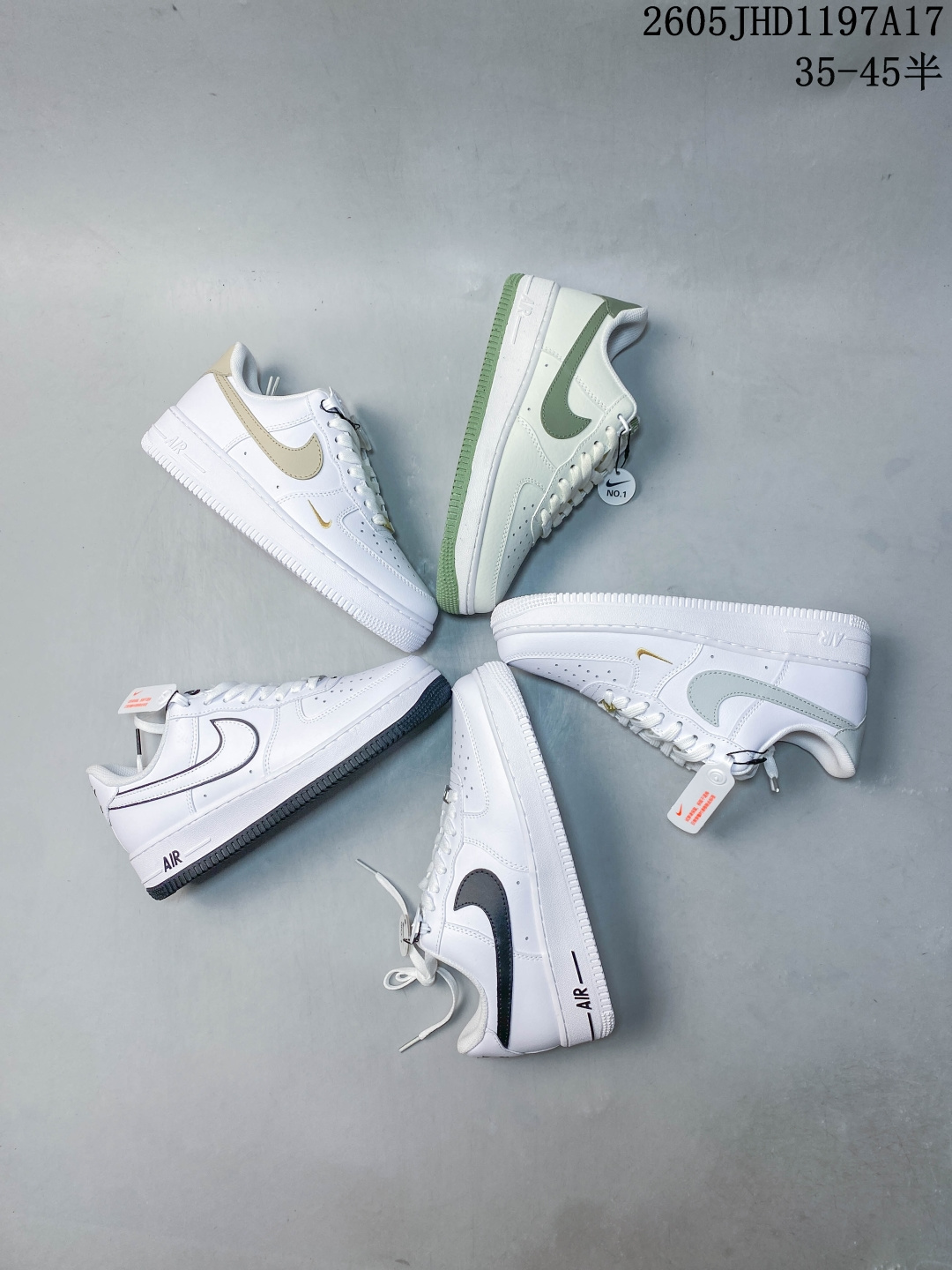 NO.1 👏🏻终身质保👏🏻头层+气垫，附赠鞋带 Nike Air Force 1 Low 空军一号低帮百搭休闲运动板鞋。柔软、弹性十足的缓震性能和出色的中底设计，横跨复古与现代的外型结合，造就出风靡全球三十多年的Force 1。 货号：CJ0592 100 尺码:36-45 05JHD1197A17 image 1
