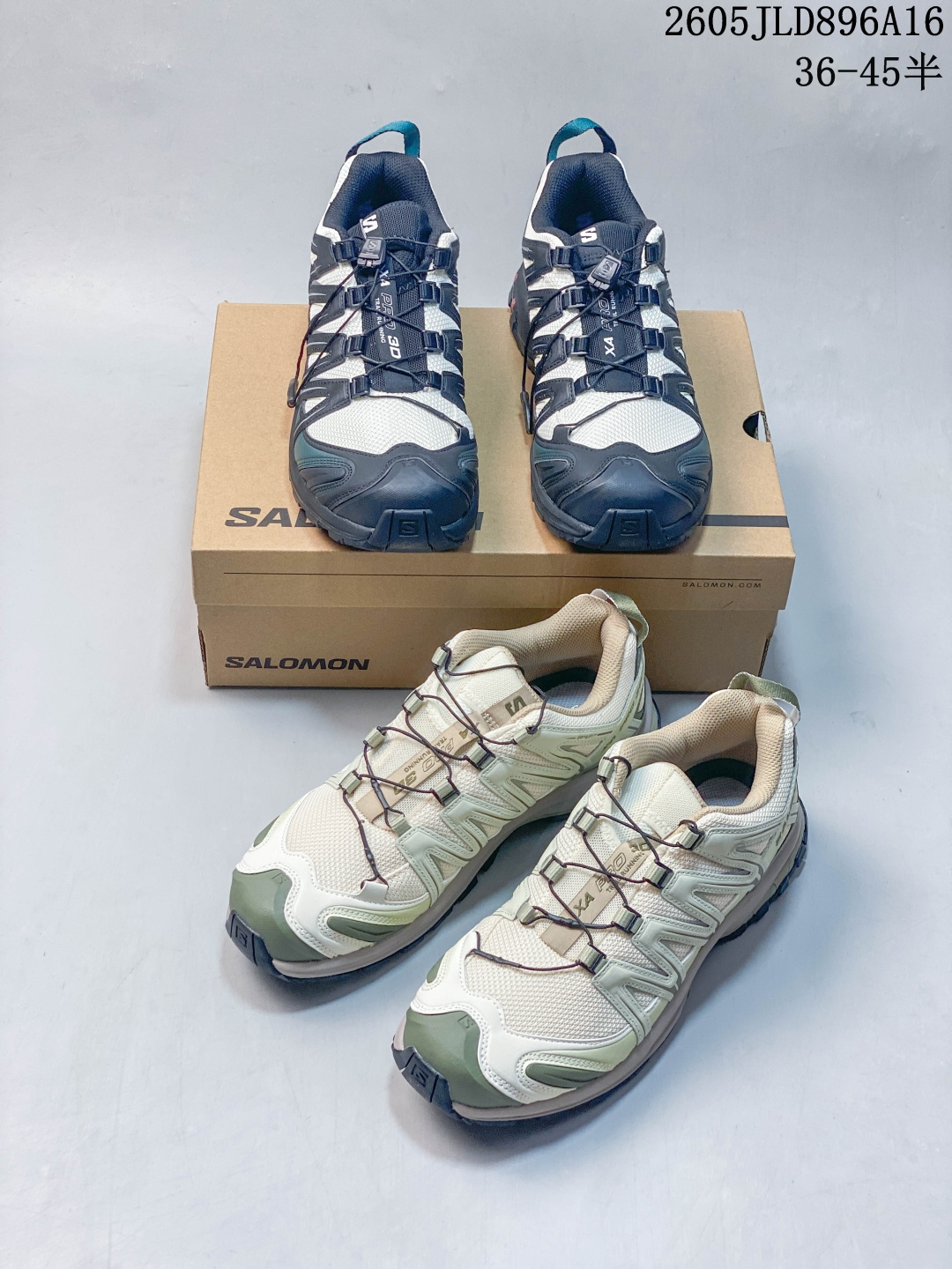 Salomon XA PRO 3D户外越野跑鞋 鞋面采用SENSIFIT贴合技术 全方位贴合包裹脚型 鞋跟部鞋底牵引设计 提供强大的抓地性能 更适应野外崎岖不平的道路 其3D ADVANCED CHASSIS底盘 材料轻量大化 钉齿设计更具稳定性、防护性 鞋底易磨损区运用CONTAGRIP高耐磨材料 应对城市硬质路面长距离跑考验 SJ 货号: 477735/416174/477396/475977/475777/478874/474781/491274/491841/414677/477736/472456/416175/478848/412322 尺码:36 36.5 37.5 38 38.5 39 40 40.5 41 42 42.5 43 44 45 编码：106JLD0517 05JLD896A16 image 1