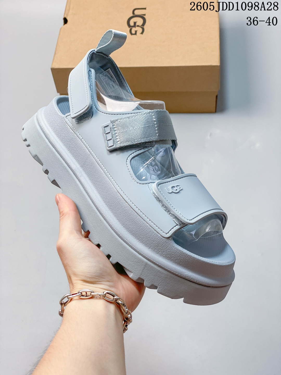 公司级✅UGG GOLDENGLOW 小众舒适时尚休闲厚底魔术贴时尚凉鞋! lD:HL141000511 JDD1098A28