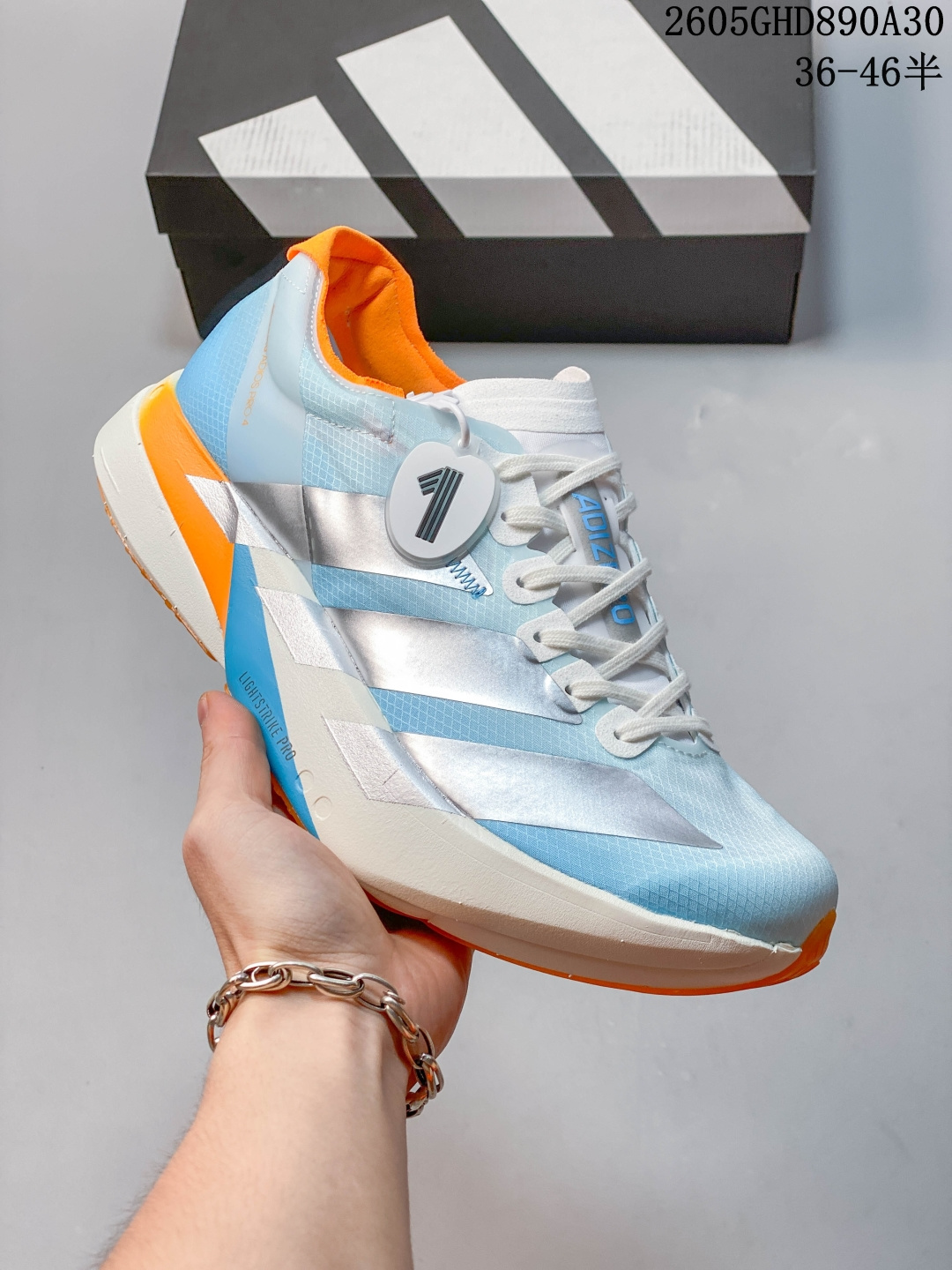 Adidas Adizero Adios Pro 4 M马拉松飞线贾卡轻质透气休闲运动跑步鞋 采用双层透气网纱 Flywire动态飞线绑缚鞋面材质 内置Zoom小气垫装置 货号:KH6360 尺码:36 36.5 37 38 38.5 39 40 40.5 41 42 42.5 43 44 45 46 ID:JFD101-FED 05GHD890A30 image 1