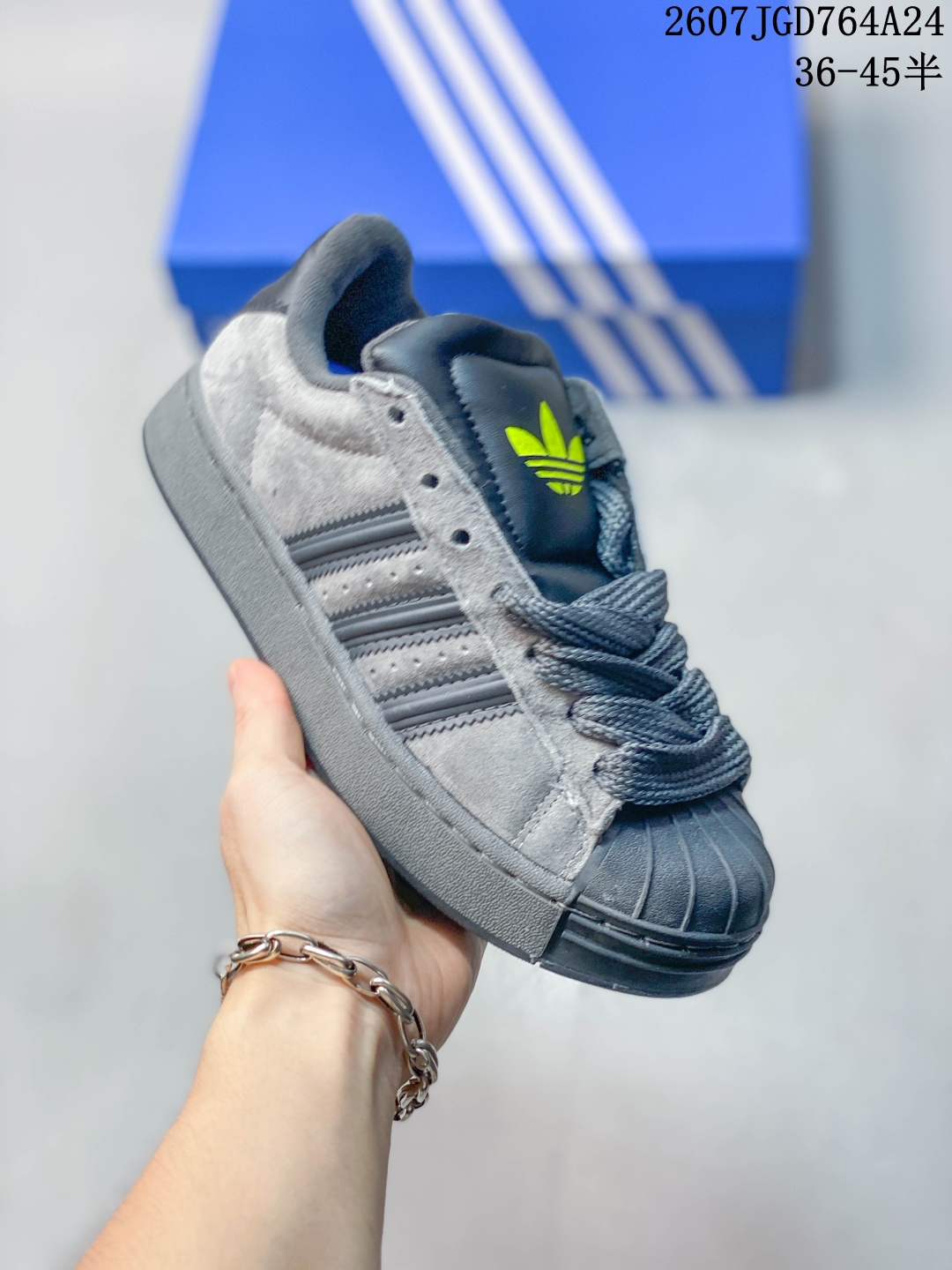 adidas originals Superstar防滑耐磨轻便透气 低帮 贝壳头板鞋粗鞋带712240UTU半 36-45 07JGD764A24 image 1