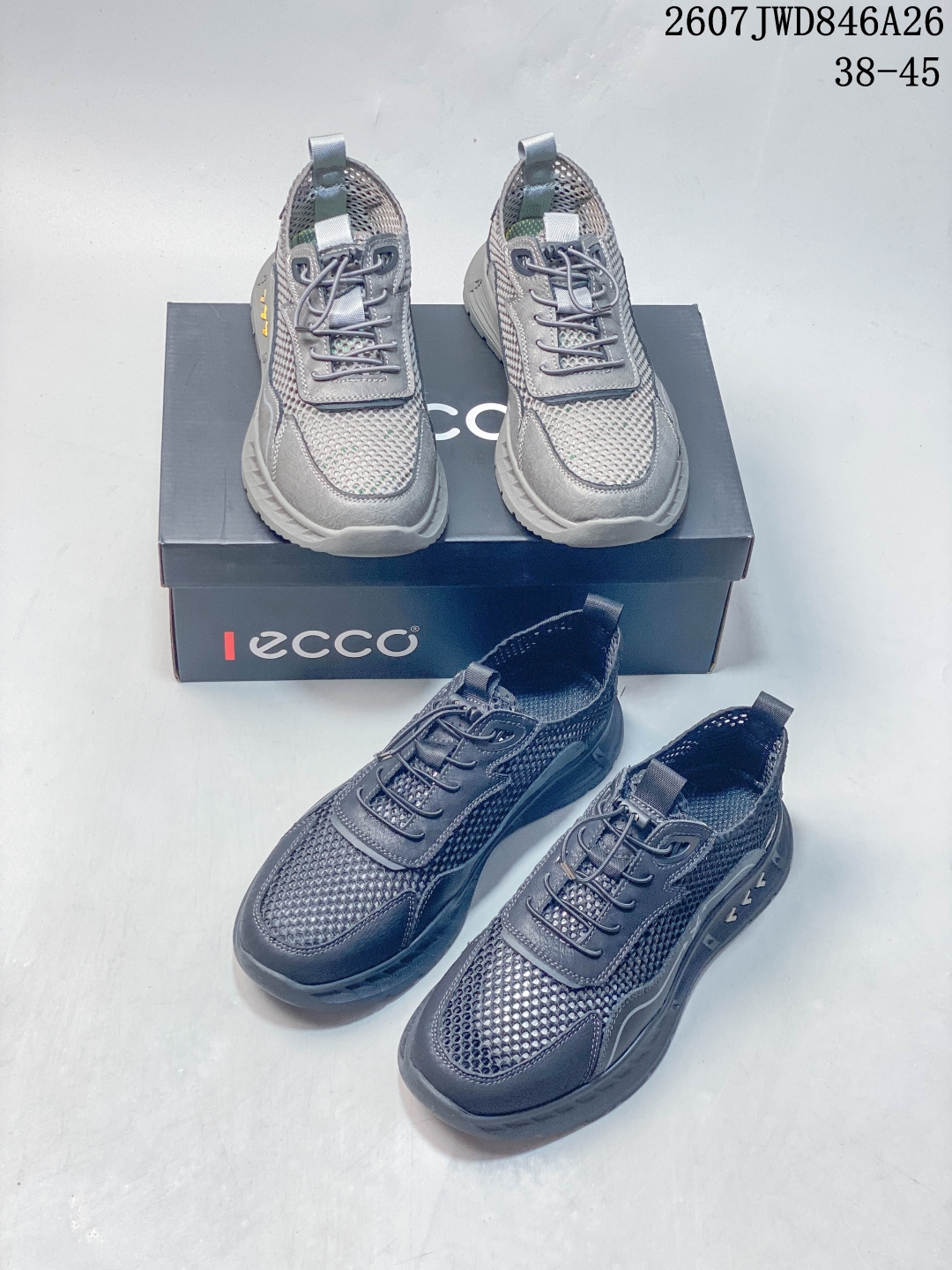 ECCO/ 广东货源 2026夏季最 新一代ecco男鞋 时尚正装男士透气网面登山鞋专柜同步高端时尚潮流、进口牛皮 内里猪皮 耐磨防滑橡胶大底 一流工艺+时尚元素的融入 巴洛克经典系列不会磨脚，舒服好看.码数38-44码 标准码 经典可选 配原包装 07JWD846A26 image 1