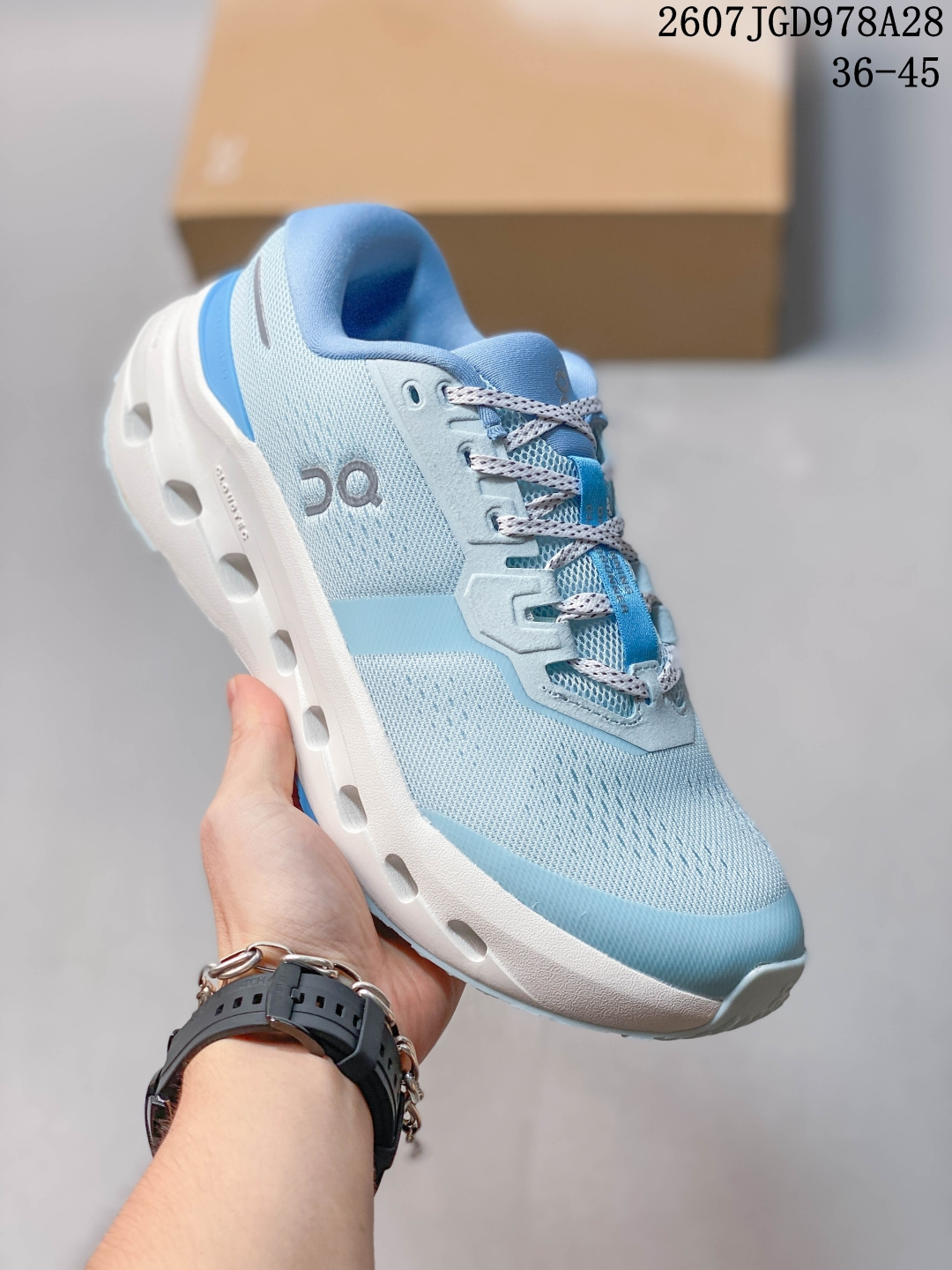 On Cloudrunner 3 贴合舒适 透气支撑 跑步鞋 女款 白淡蓝 07JGD978A28 image 1
