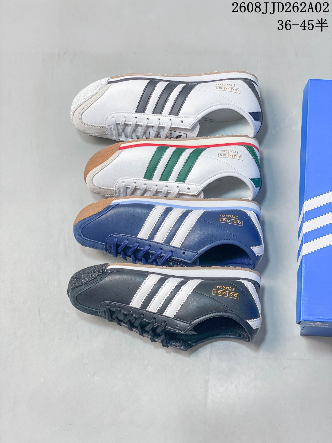 【新品】（adidas）三叶草系列 男女 ITALIA 70s 休闲鞋 JS1325 白色 气质复古的低帮皮革经典运动鞋运动感满满，又适合日常穿着，这款adidas低帮经典运动鞋巧妙融汇品牌档案中的诸多经典元素。干练的皮革鞋面和合成衬里共同助力舒适脚感，橡胶外底则助你自如迈步。鞋身饰标志性品牌标，鞋跟饰十字细节，助你彰显adidas元气。 货号: JS1325 SIZE：36 36⅔ 37⅓ 38 38⅔ 39⅓ 40 40⅔ 41⅓ 42 42⅔ 43⅓ 44 45 ID：INTZZL 08JJD262A02 image 1