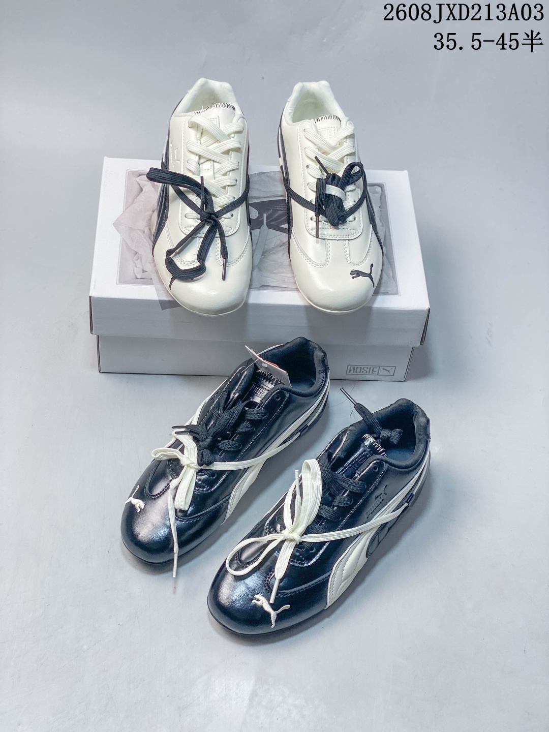 PUMA Speedcat OG 低帮 防滑耐磨低邦训练鞋生活休闲鞋赛车鞋 鞋型是Puma联合赛车运动品牌Sparcoh专为专业赛车手而打造，流线型的粉色翻毛皮鞋面低调却不失质感台。侧面米白色Logo加上白色的烫印Puma字样以及鞋舌白色Puma字样及Logo，让蓝色的鞋子显得不那么单调，鞋头Logo以蓝色刺绣呈现，鞋底平坦，采用轮胎纹路设计，防滑耐磨。 货号：406881 编码:103216 Size:36～45 08JXD213A03 image 1