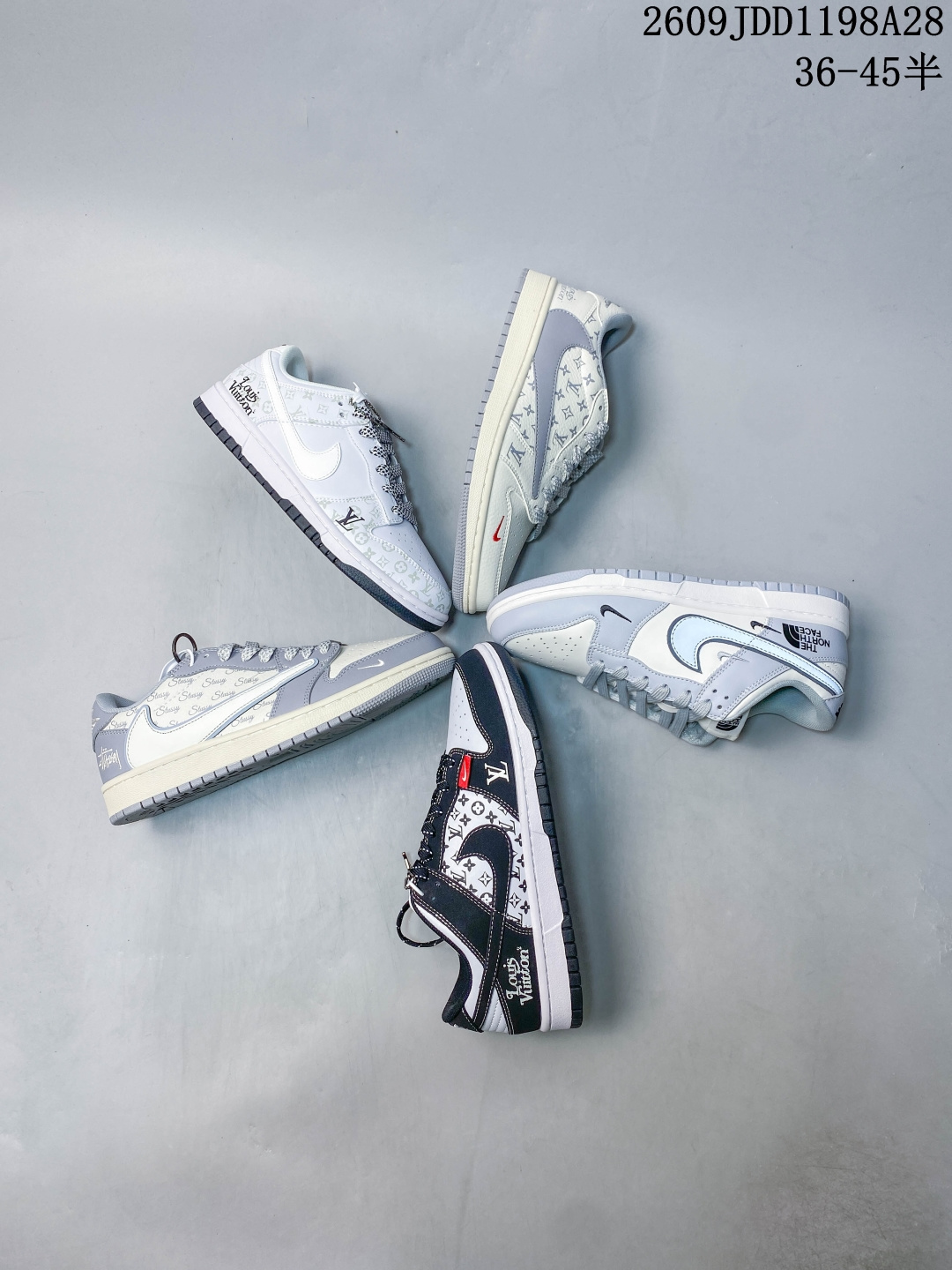 ️TS x Air Jordan x Stussy AJ1 Low 倒钩低帮联名斯图西-米白灰 定制配色 内置气垫魔块 A模大底 头层小牛皮 鞋舌AJ专用牛津布+AJ专用反口珍珠布+无杂质高弹内里海棉+特殊封边弹力鞋带 货号:CS5288 500 SIZE：36 36.5 37.5 38 38.5 39 40 40.5 41 42 42.5 43 44 44.5 45 09JDD1198A28 image 1
