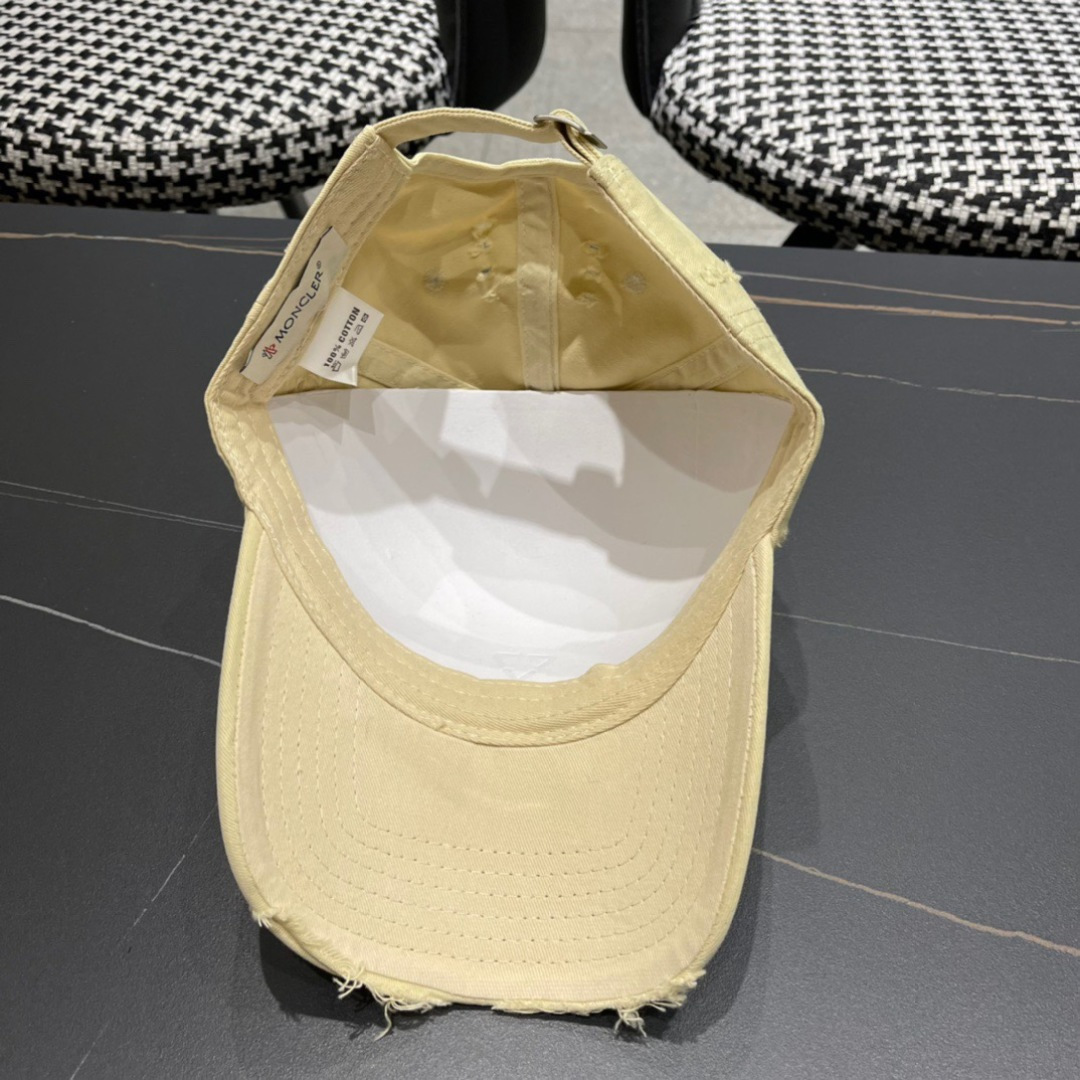  春夏新款 蒙口MONCLER破洞棒球帽，年轻时尚潮人穿搭色系，视觉效果超强，好看有质感！