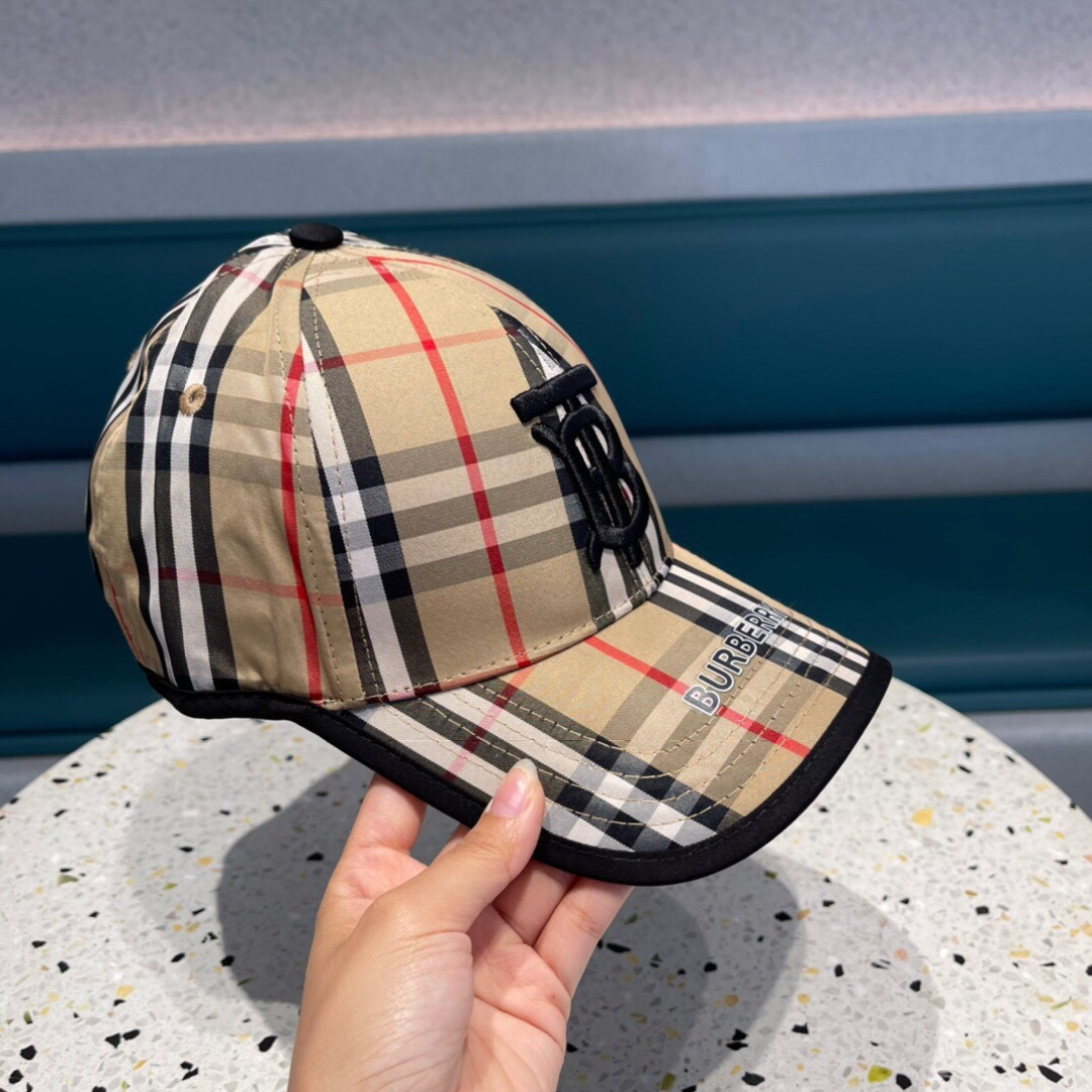巴宝莉Burberry 官网原单刺绣棒球帽 格纹复古时尚四季搭配单品