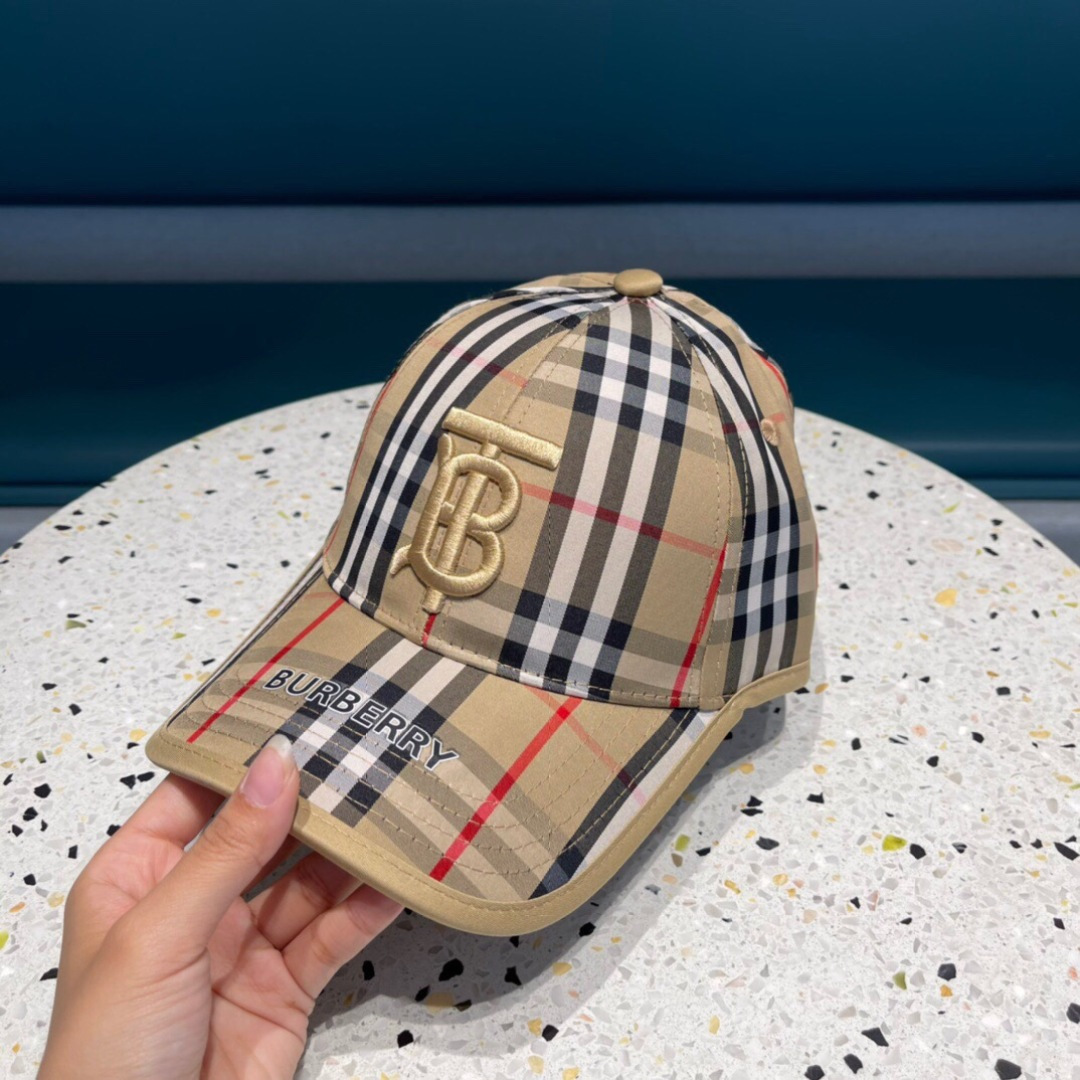巴宝莉Burberry 官网原单刺绣棒球帽 格纹复古时尚四季搭配单品