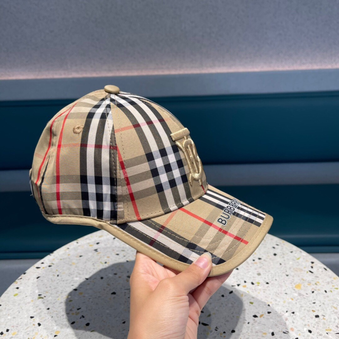 巴宝莉Burberry 官网原单刺绣棒球帽 格纹复古时尚四季搭配单品