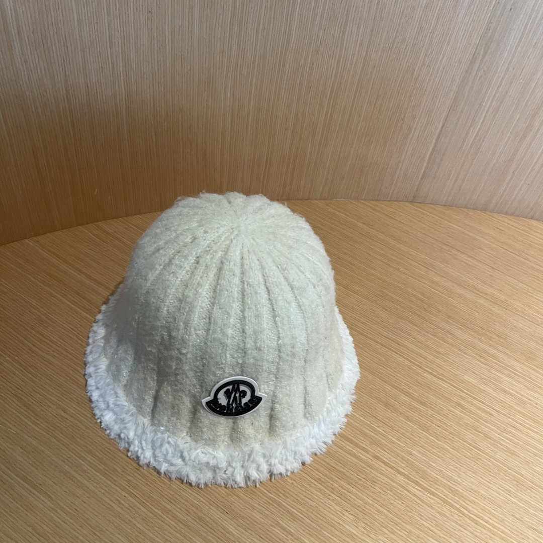 MONCLER蒙口子女冬款2024新款渔夫帽女士秋冬季毛绒百搭防寒保暖盆帽