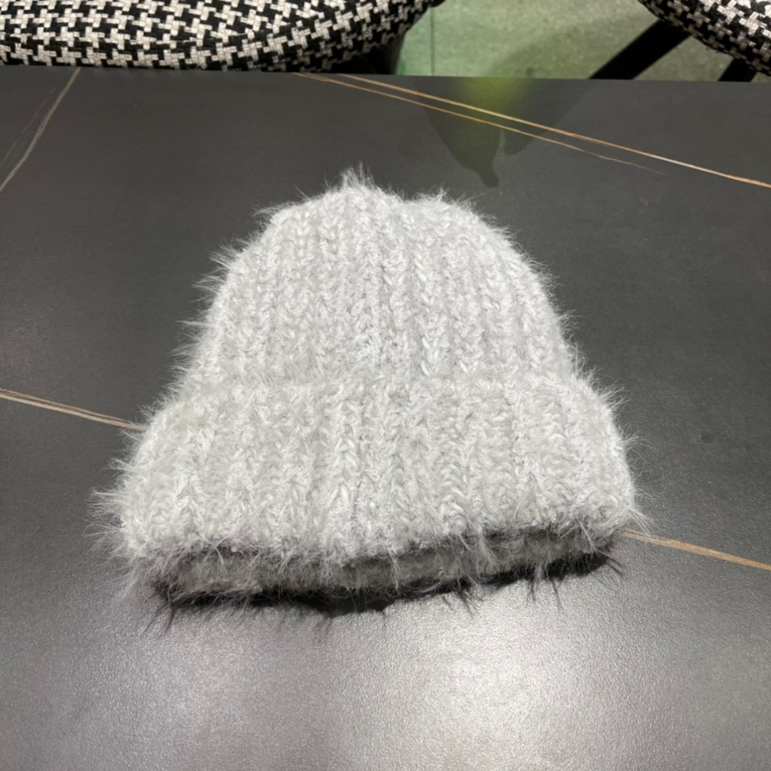 Chanel香奈儿毛绒针织毛线帽大头围有弹性，秋冬季保暖显脸小护耳