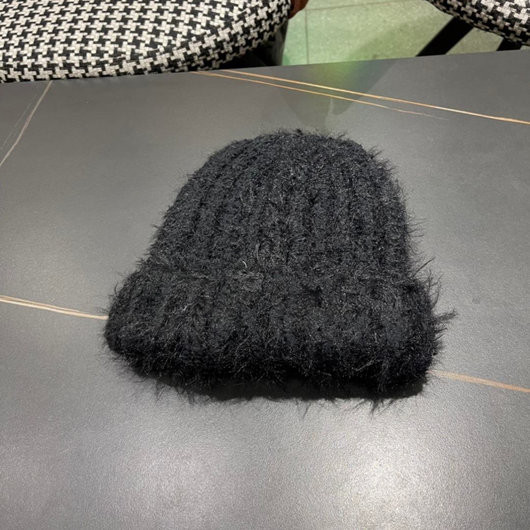 Chanel香奈儿毛绒针织毛线帽大头围有弹性，秋冬季保暖显脸小护耳