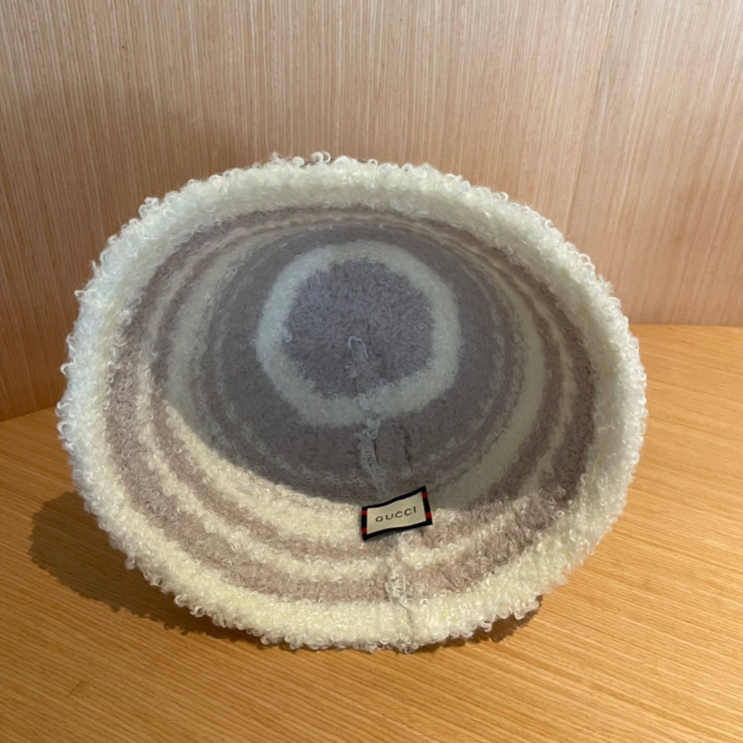 GUCCI古奇拼色渔夫帽2024秋冬新款女显脸小保暖帽