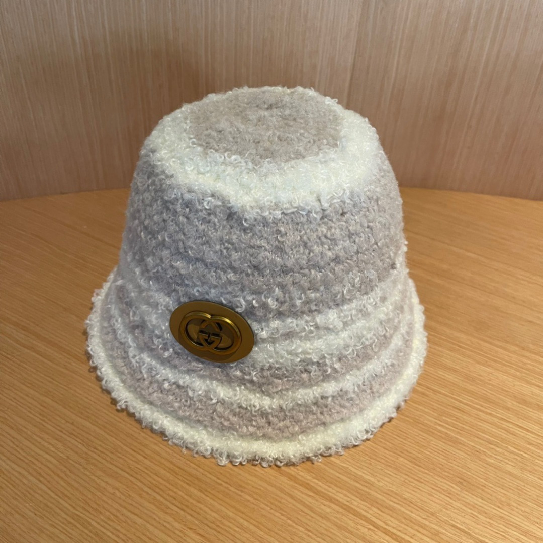 GUCCI古奇拼色渔夫帽2024秋冬新款女显脸小保暖帽