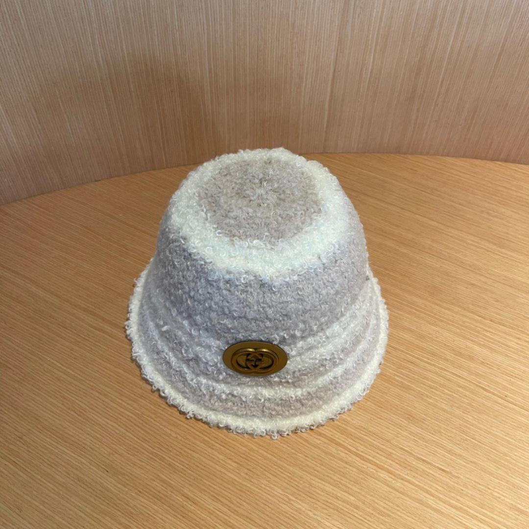 GUCCI古奇拼色渔夫帽2024秋冬新款女显脸小保暖帽