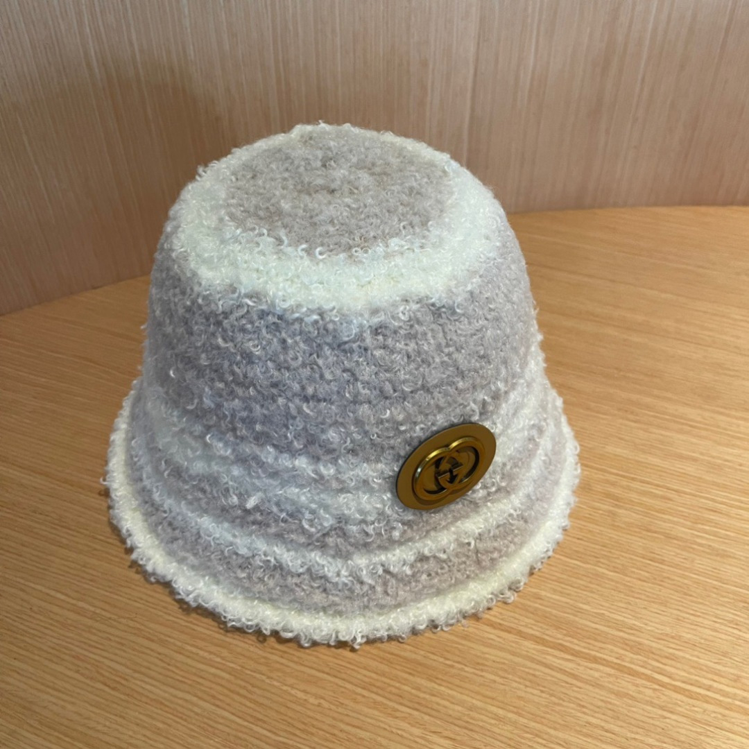 GUCCI古奇拼色渔夫帽2024秋冬新款女显脸小保暖帽