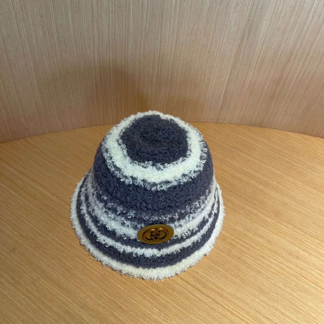 GUCCI古奇拼色渔夫帽2024秋冬新款女显脸小保暖帽