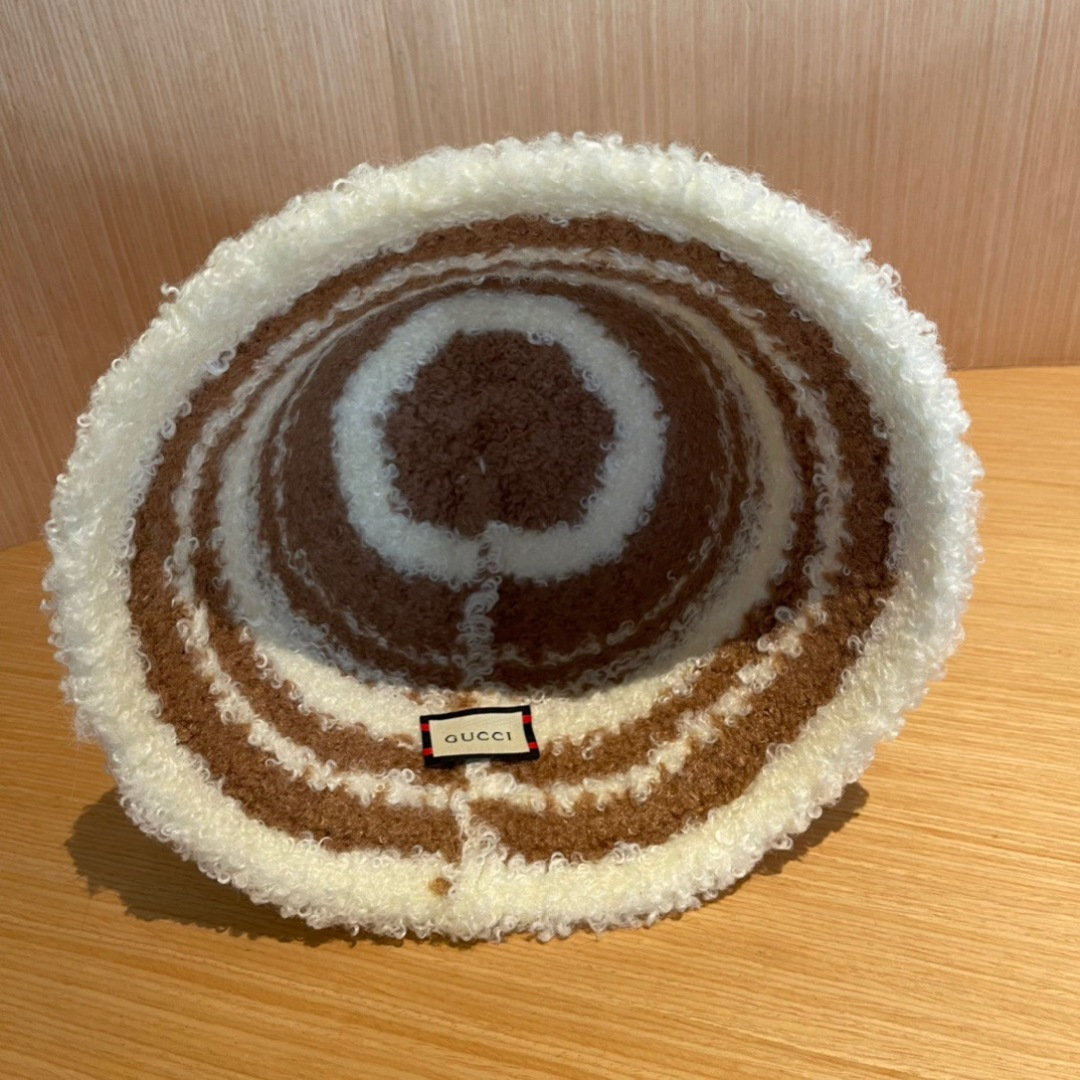 GUCCI古奇拼色渔夫帽2024秋冬新款女显脸小保暖帽