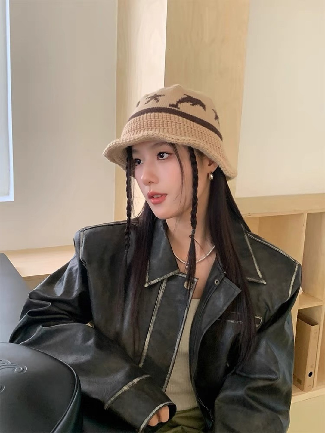 香奈儿CHANEL 2024新品韩系条纹毛线渔夫帽小香经典简约，