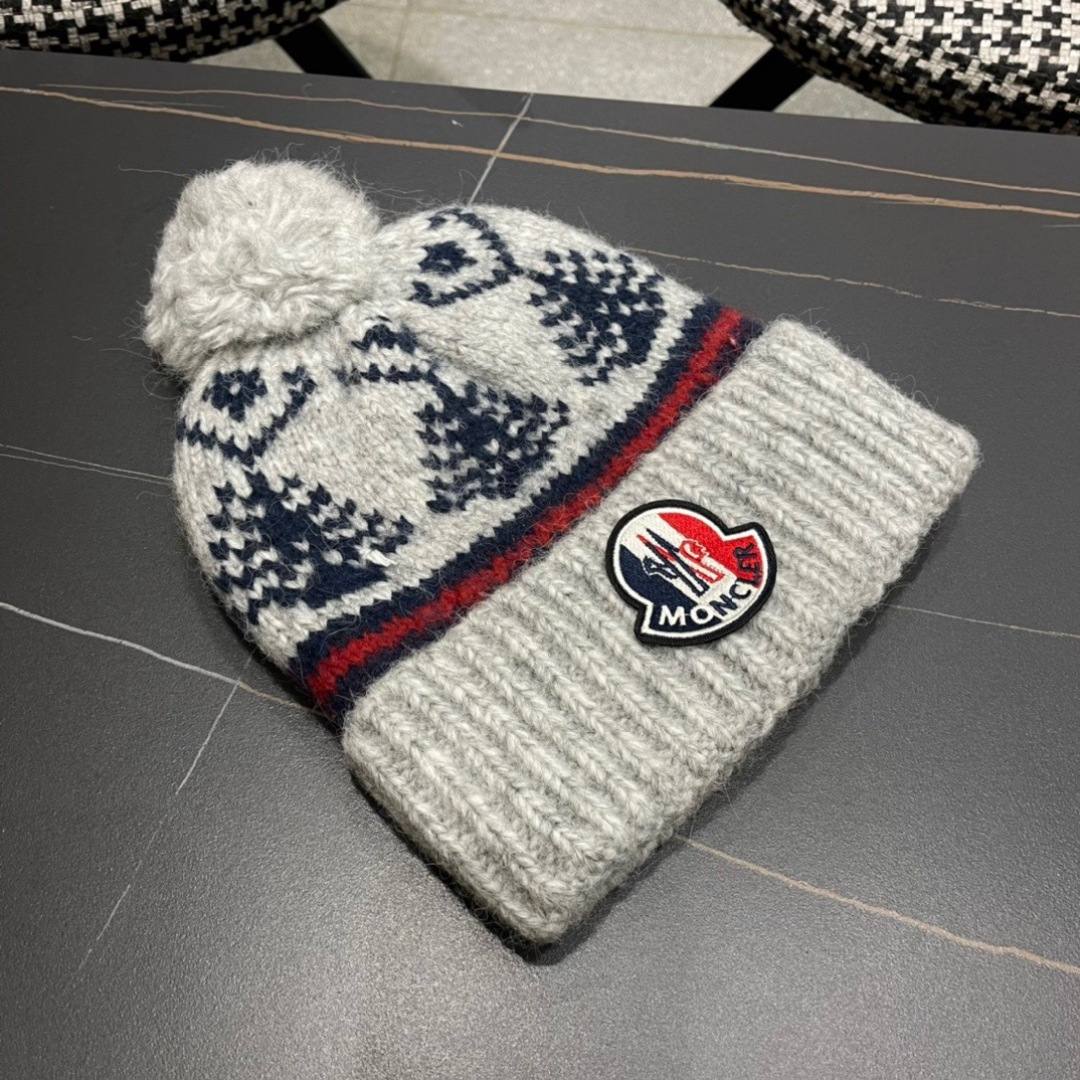   【MONCELER蒙口】秋冬新款可爱大毛球针织毛线帽，出街超好搭配！