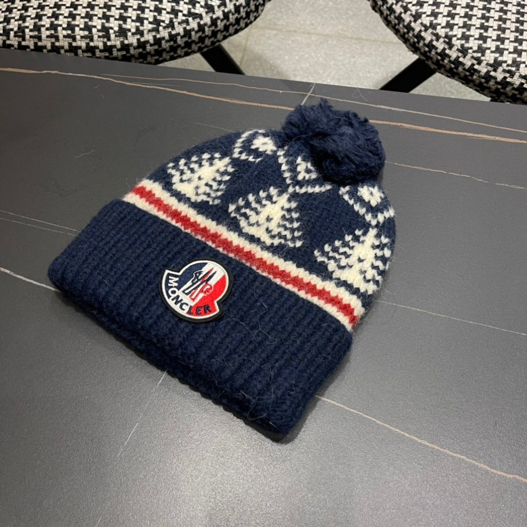   【MONCELER蒙口】秋冬新款可爱大毛球针织毛线帽，出街超好搭配！