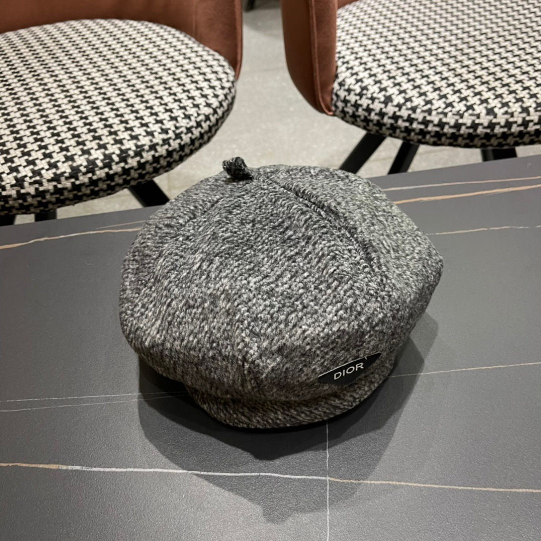 DIOR迪奥美式小众设计品牌百搭画家帽贝雷帽子女春秋时尚潮
