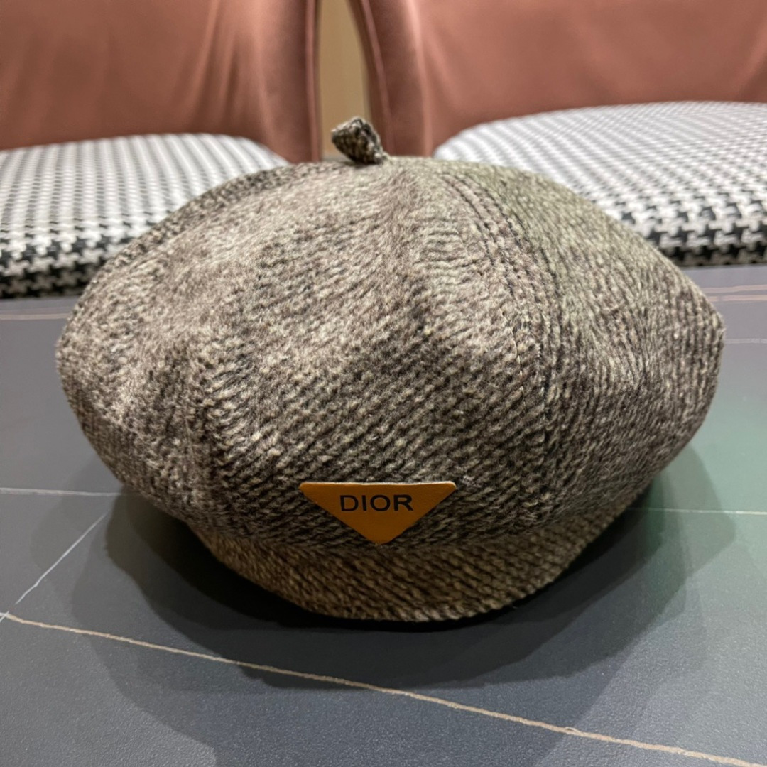 DIOR迪奥美式小众设计品牌百搭画家帽贝雷帽子女春秋时尚潮
