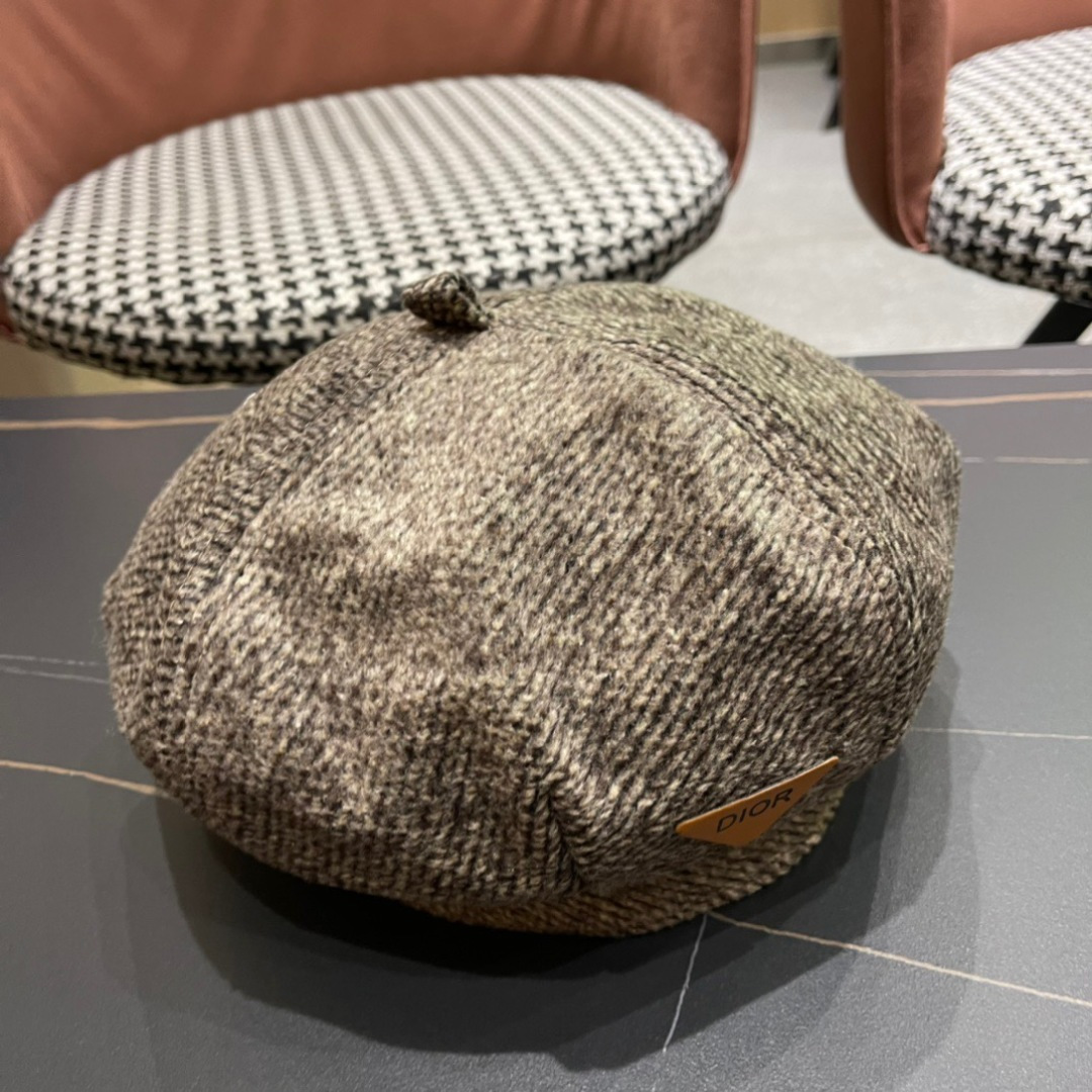 DIOR迪奥美式小众设计品牌百搭画家帽贝雷帽子女春秋时尚潮
