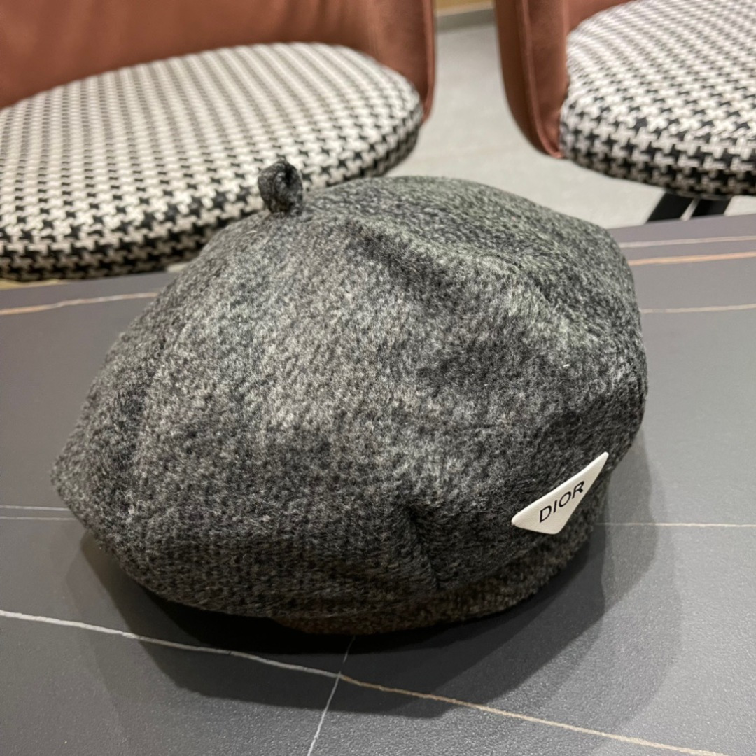 DIOR迪奥美式小众设计品牌百搭画家帽贝雷帽子女春秋时尚潮