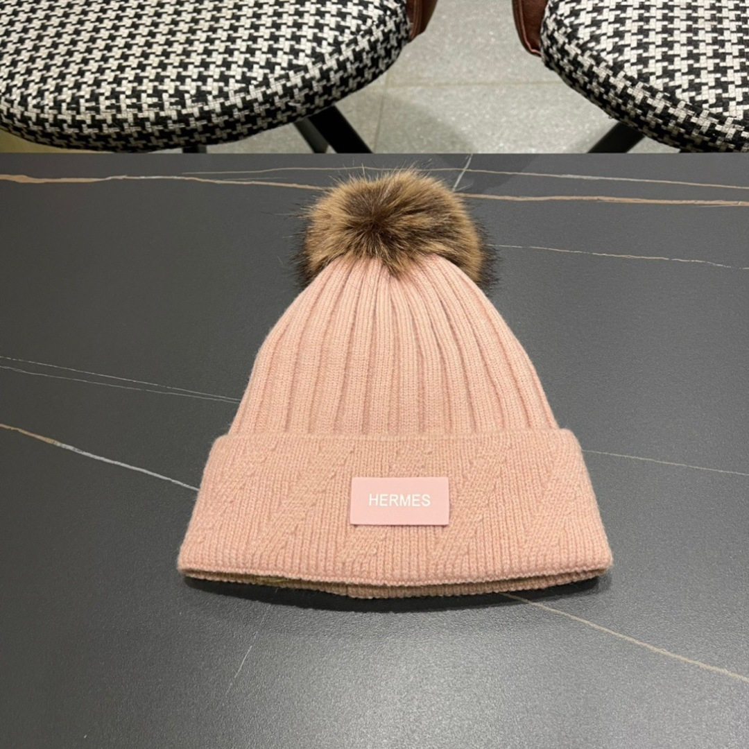 HERMES爱马仕 秋冬网红时尚博主推荐款毛线帽，小红书爆款，手感超柔软舒适的针织线帽，弹性极佳！