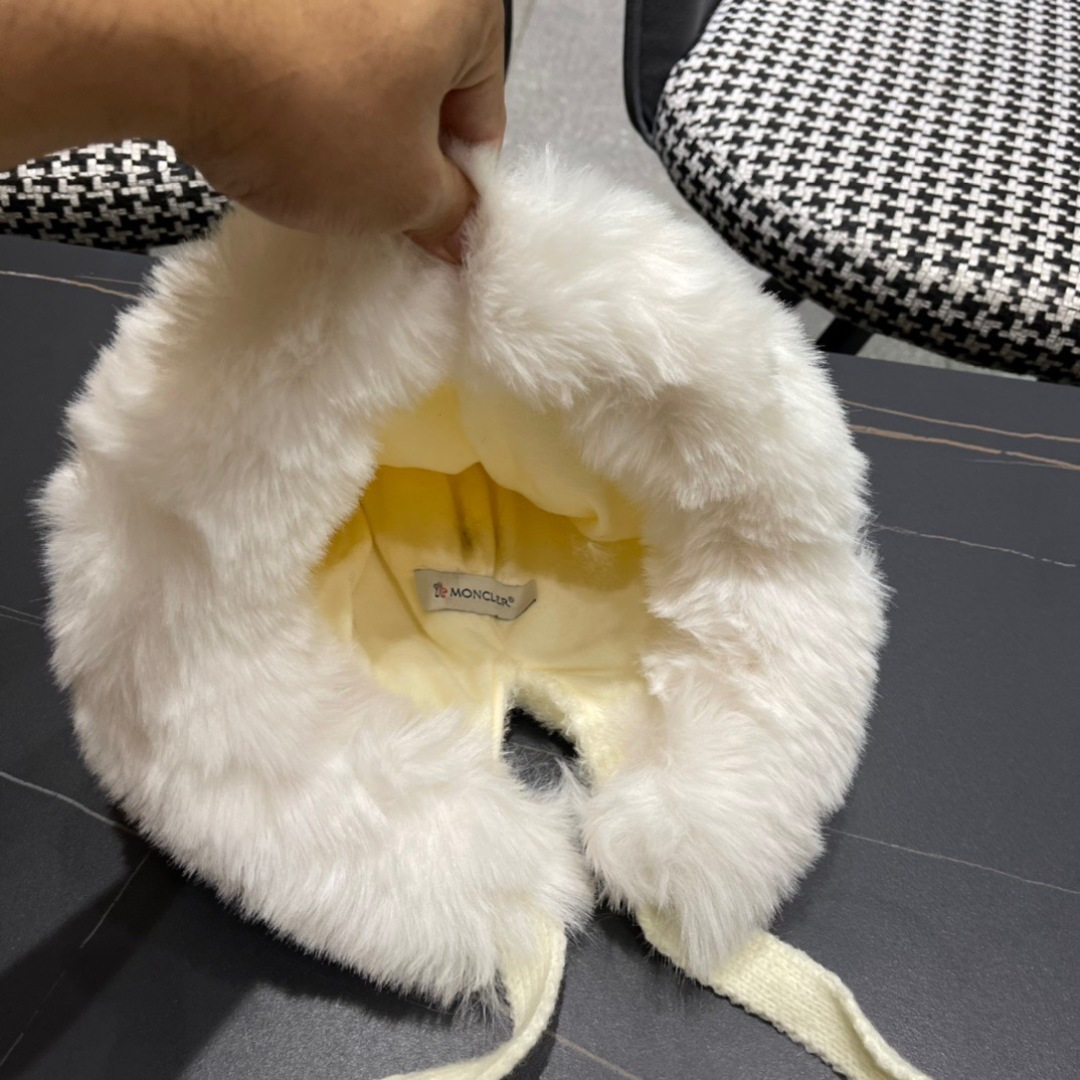 【MONCLER蒙口】可爱小熊护耳毛绒帽子女冬季韩版保暖加厚骑车防风防寒雷锋帽